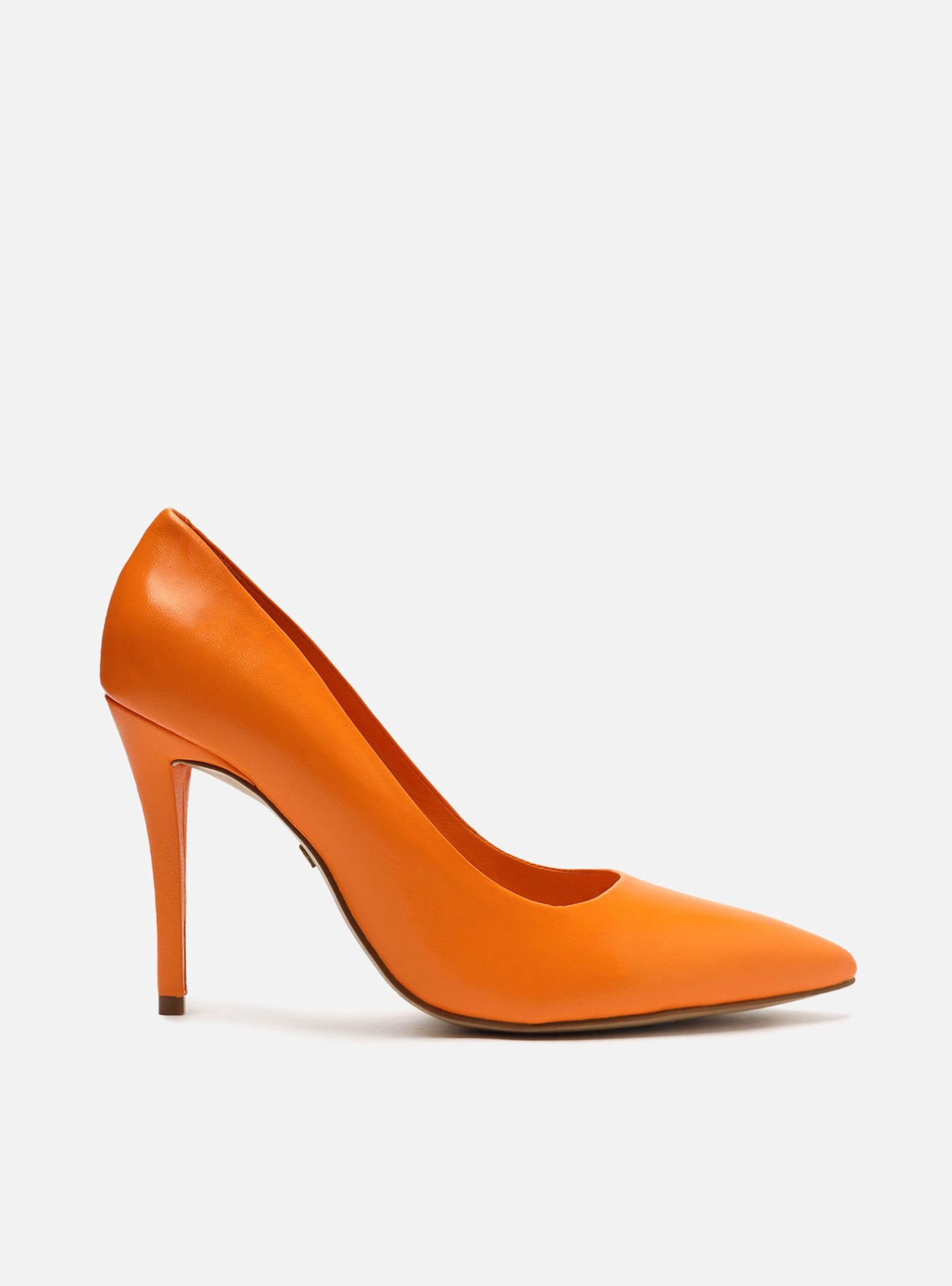 Gabriella High Stiletto Pump | Orange Leather Pump RESORT 23