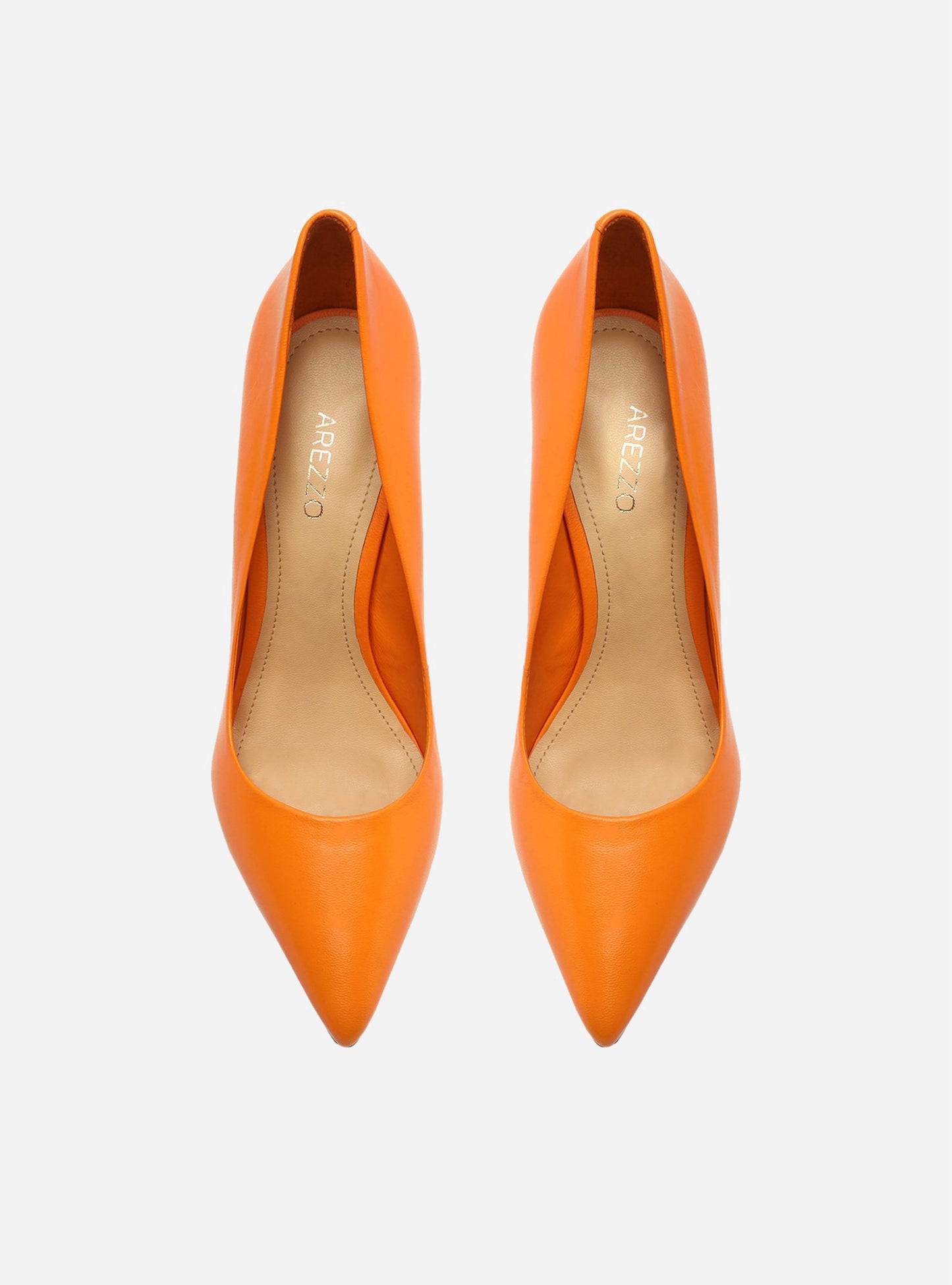 Gabriella High Stiletto Pump | Orange Leather Pump RESORT 23