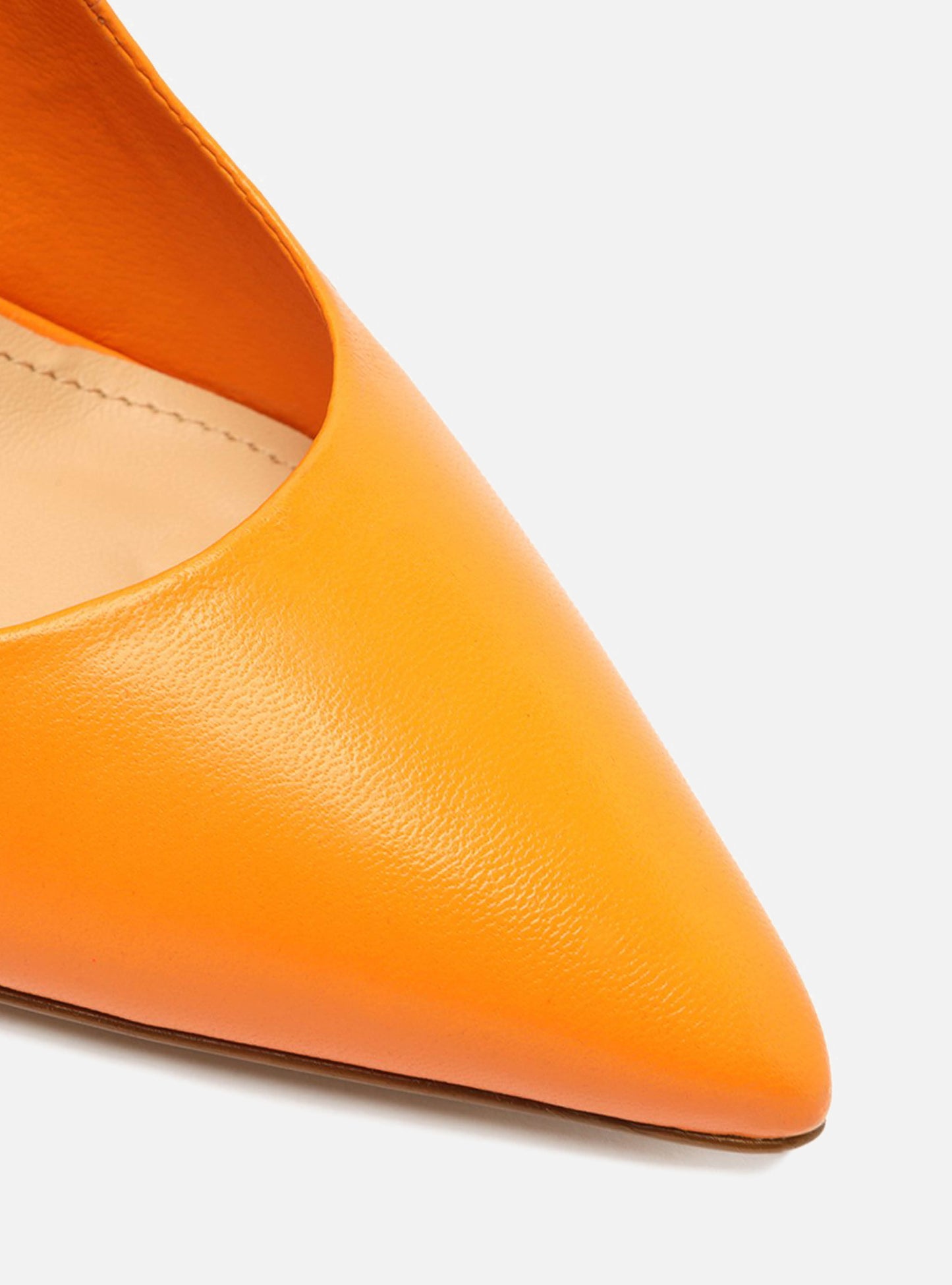 Gabriella High Stiletto Pump | Orange Leather Pump RESORT 23