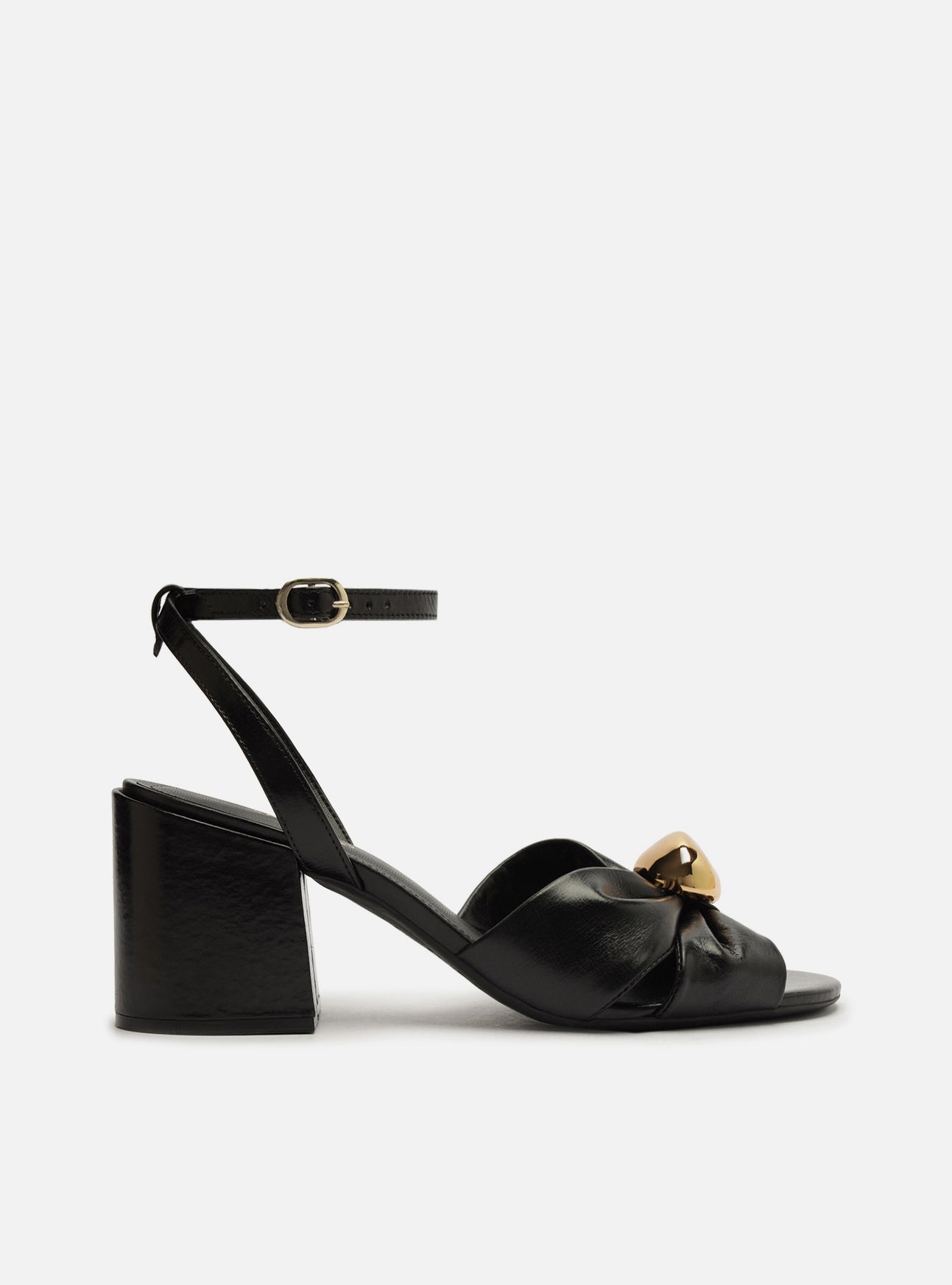 Flora Mid Block Leather Sandal Sandal F/25