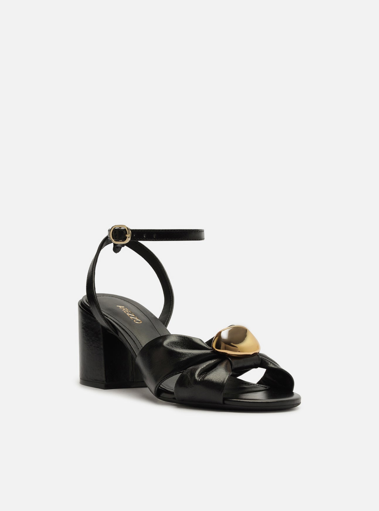 Flora Mid Block Leather Sandal Sandal F/25