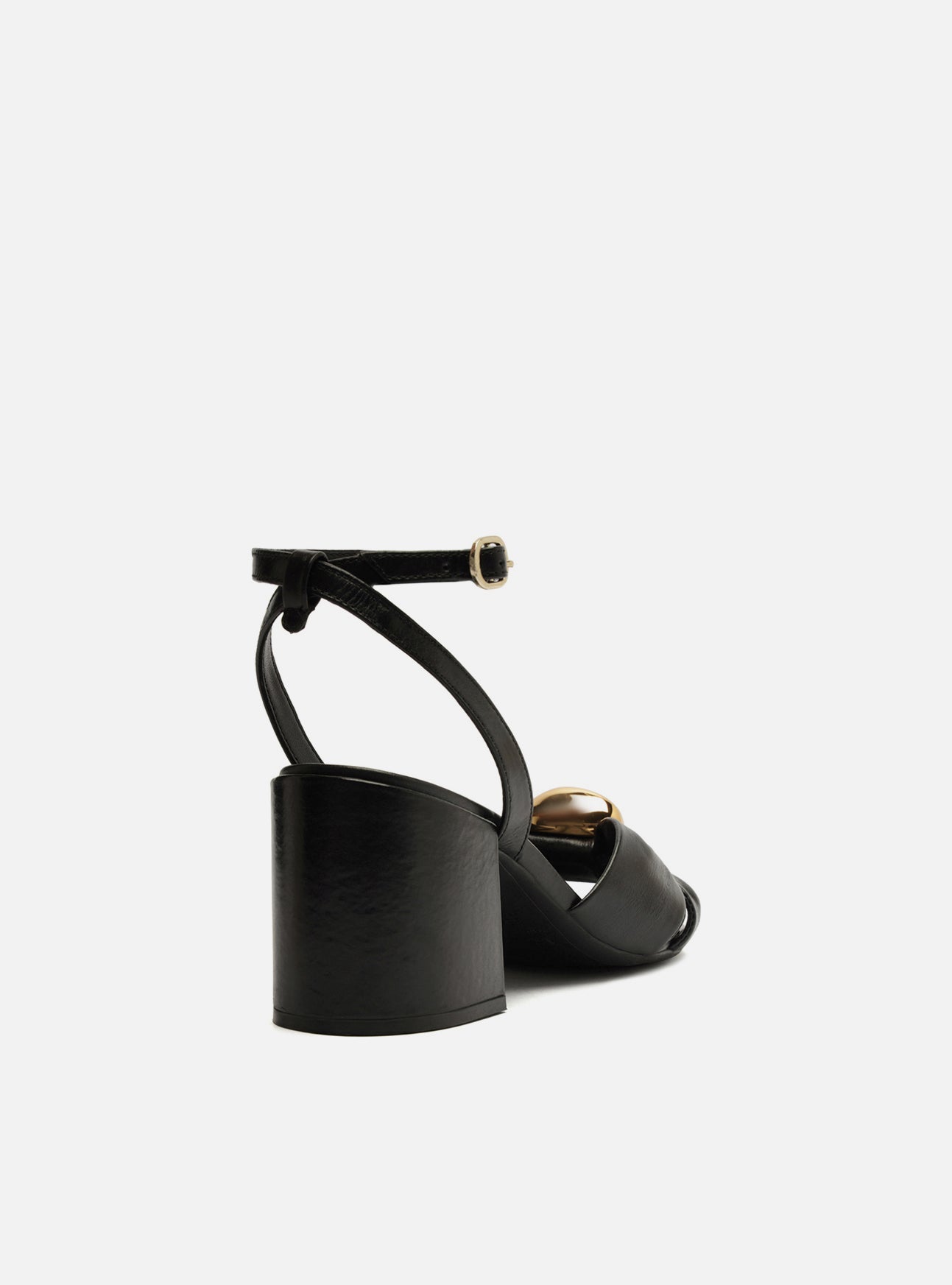 Flora Mid Block Leather Sandal Sandal F/25
