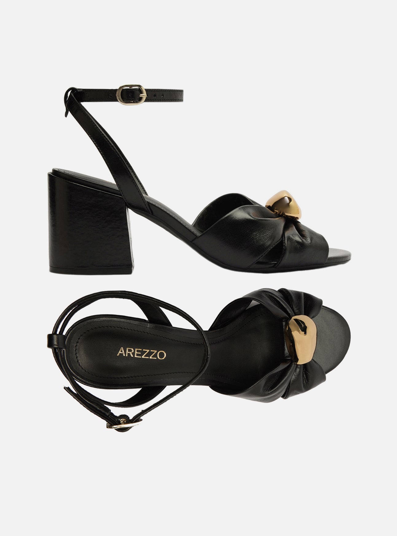 Flora Mid Block Leather Sandal Sandal F/25