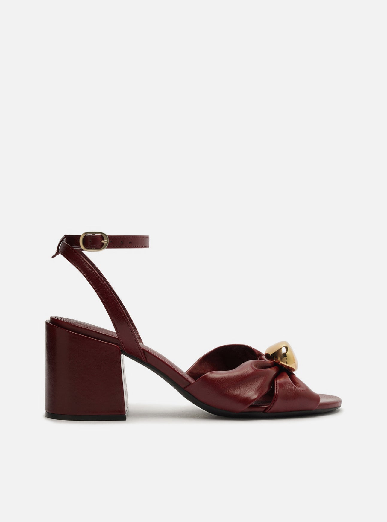 Flora Mid Block Leather Sandal Sandal F/25
