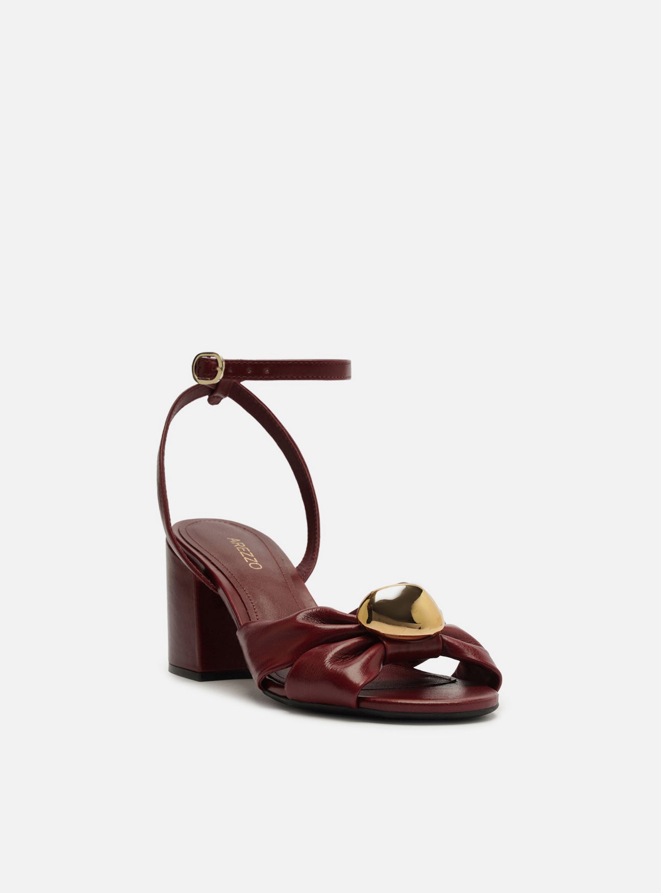 Flora Mid Block Leather Sandal Sandal F/25
