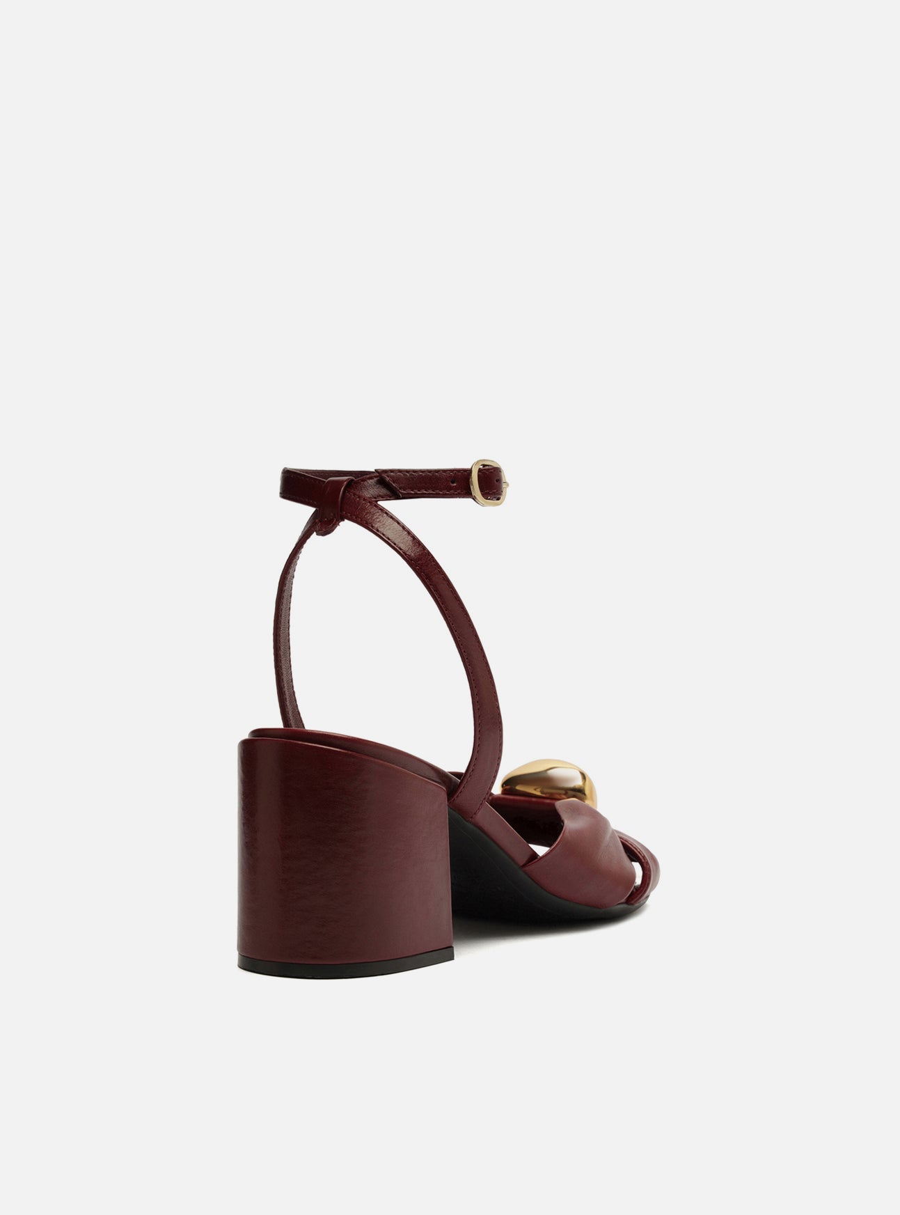 Flora Mid Block Leather Sandal Sandal F/25