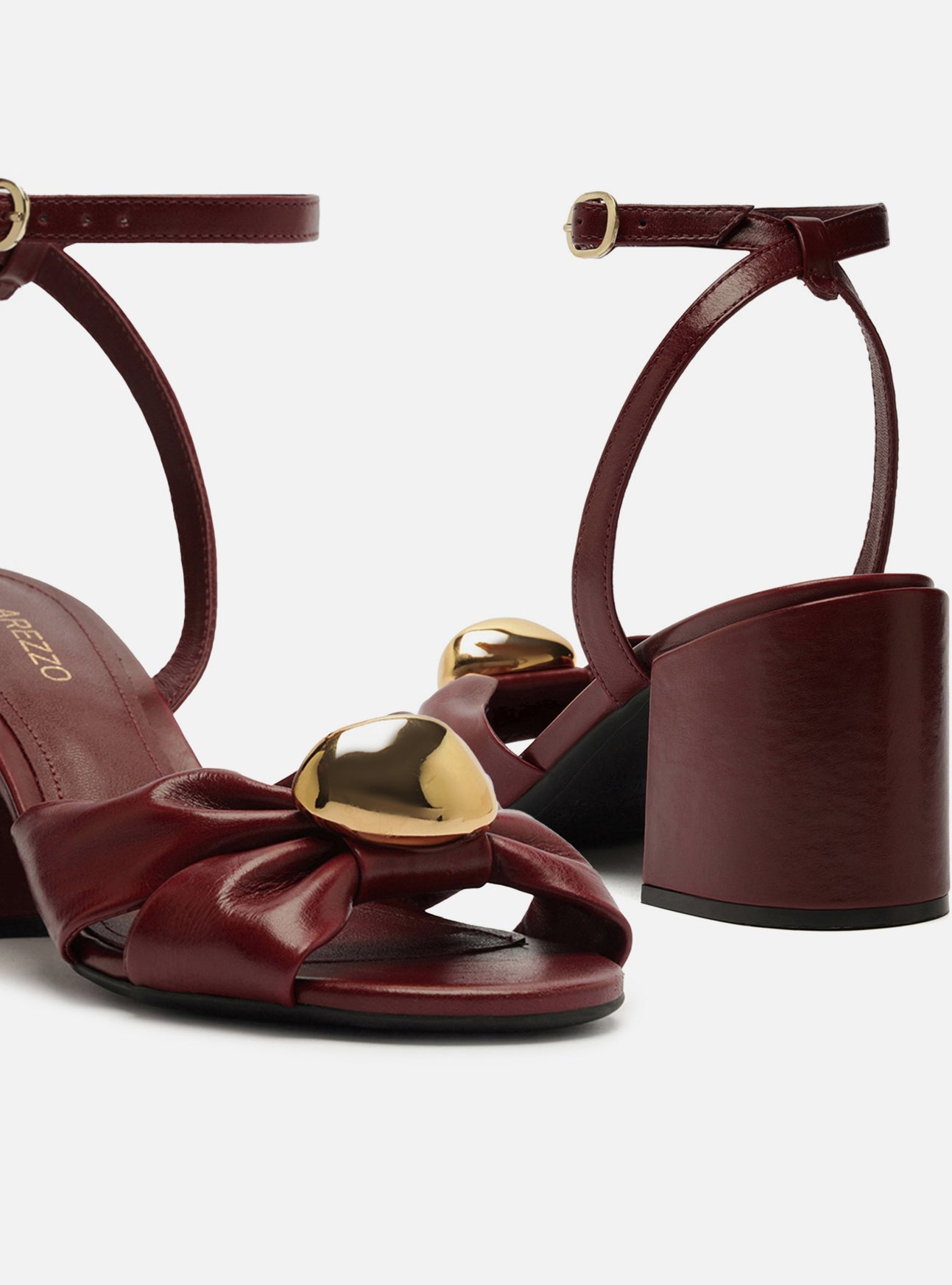 Flora Mid Block Leather Sandal Sandal F/25
