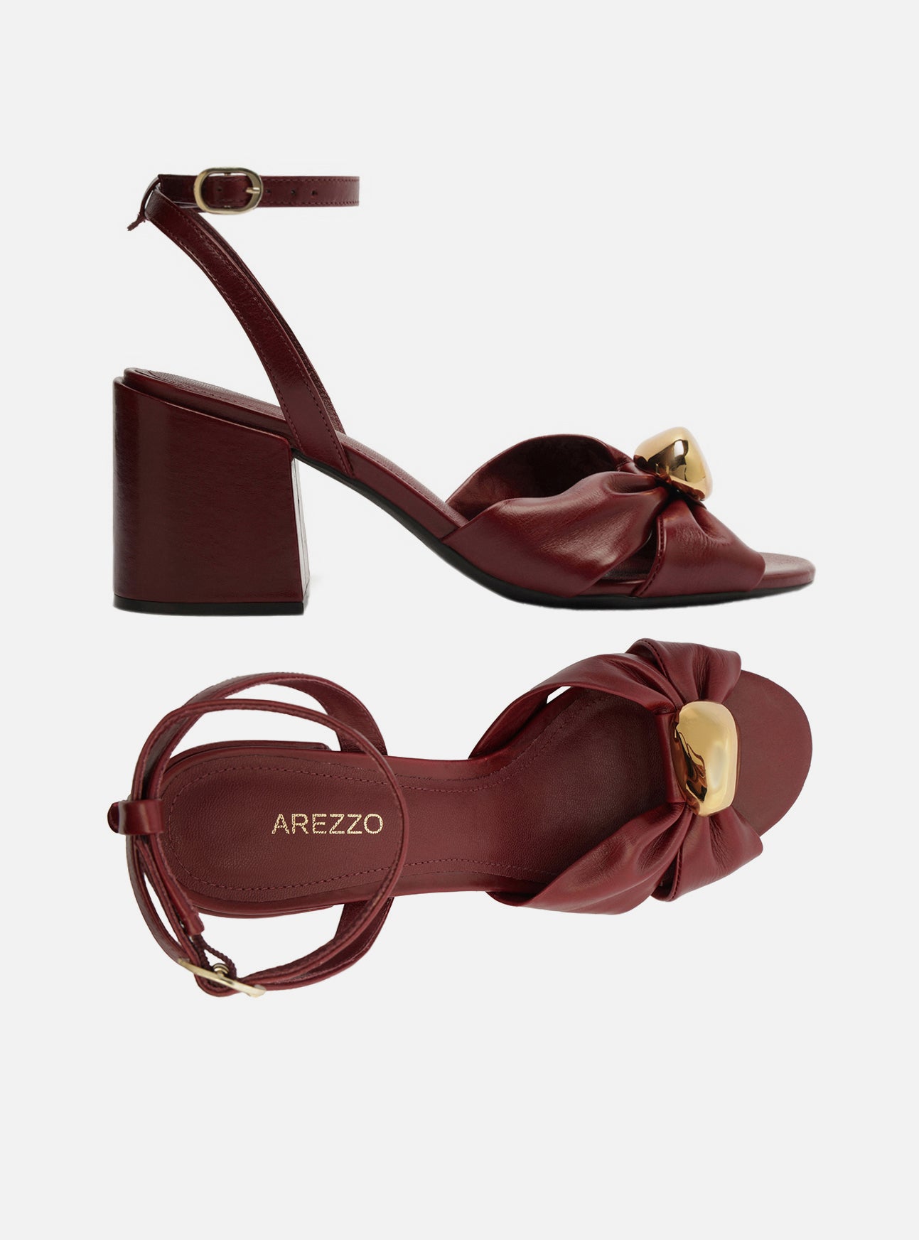 Flora Mid Block Leather Sandal Sandal F/25