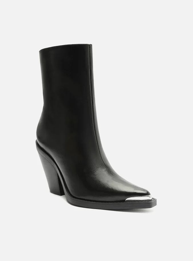 Peyton Leather Block Boot Booties FALL 24