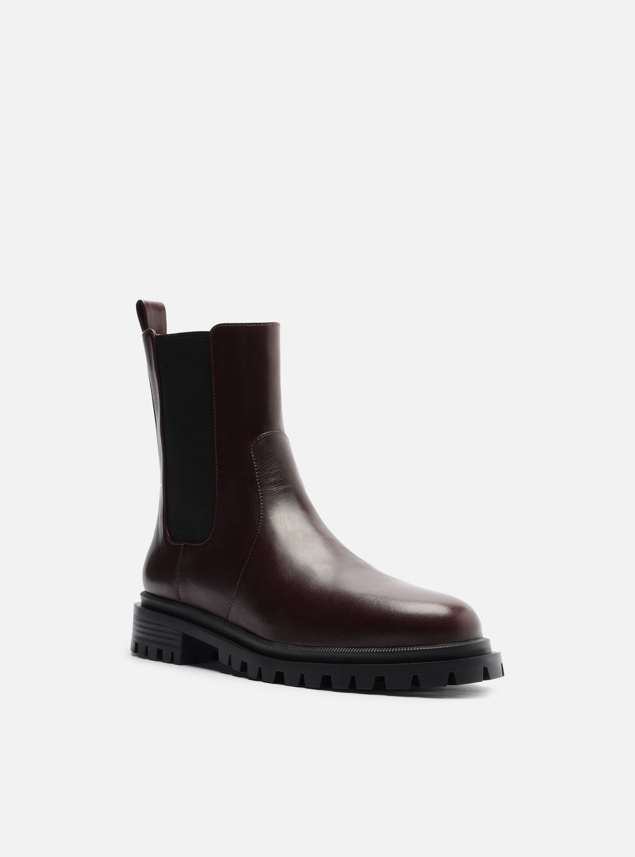 Brandy Low Block Leather Boot Boot F/25