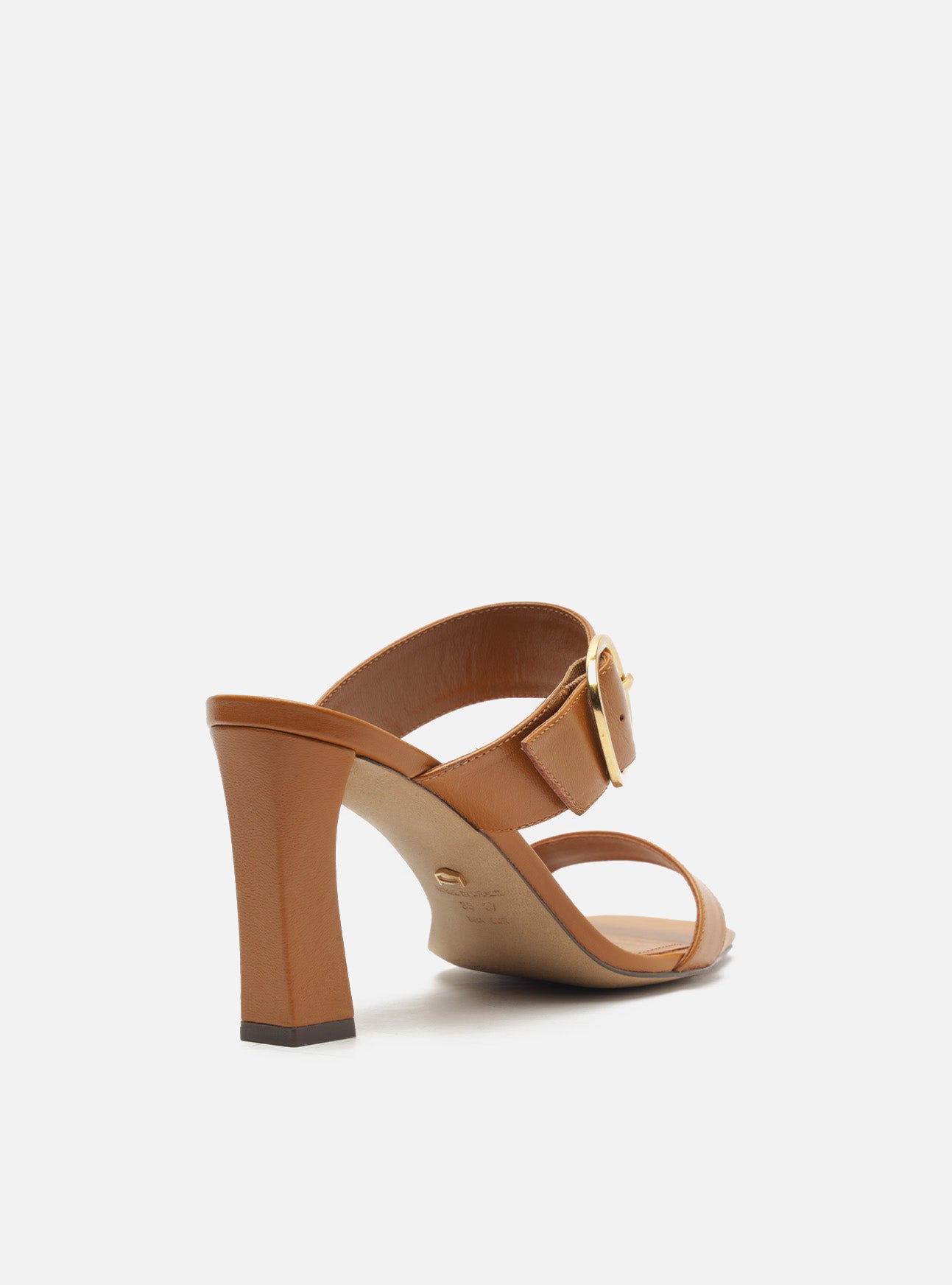 Beverly Mid Block Leather Sandal Sandal F/25