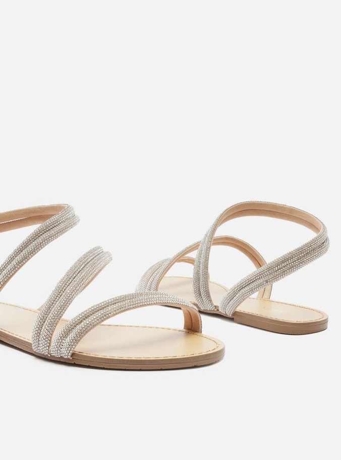 Mikayla Rhinestone Flat Sandal Flat RESORT 25
