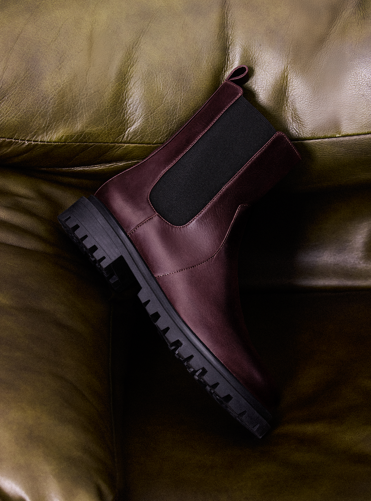 Brandy Low Block Leather Boot Boot F/25
