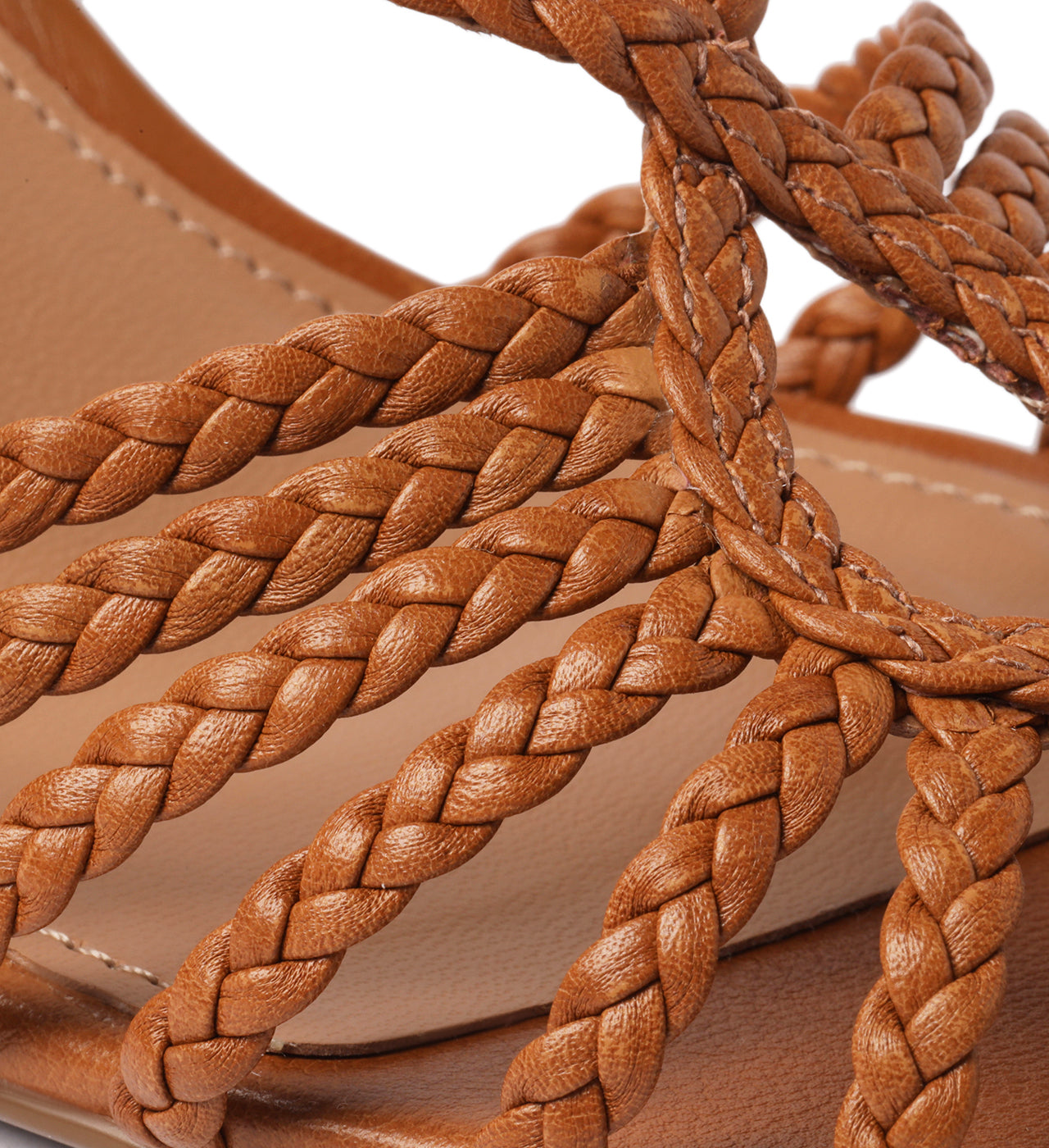 Seiva Synthetic Leather Paola Mid Block Sandal Front Close Up