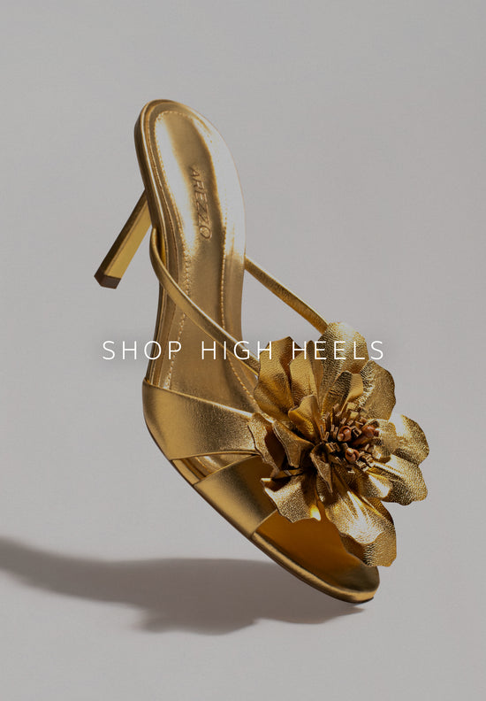 Shop Daisy High Stiletto Mule in Gold. 