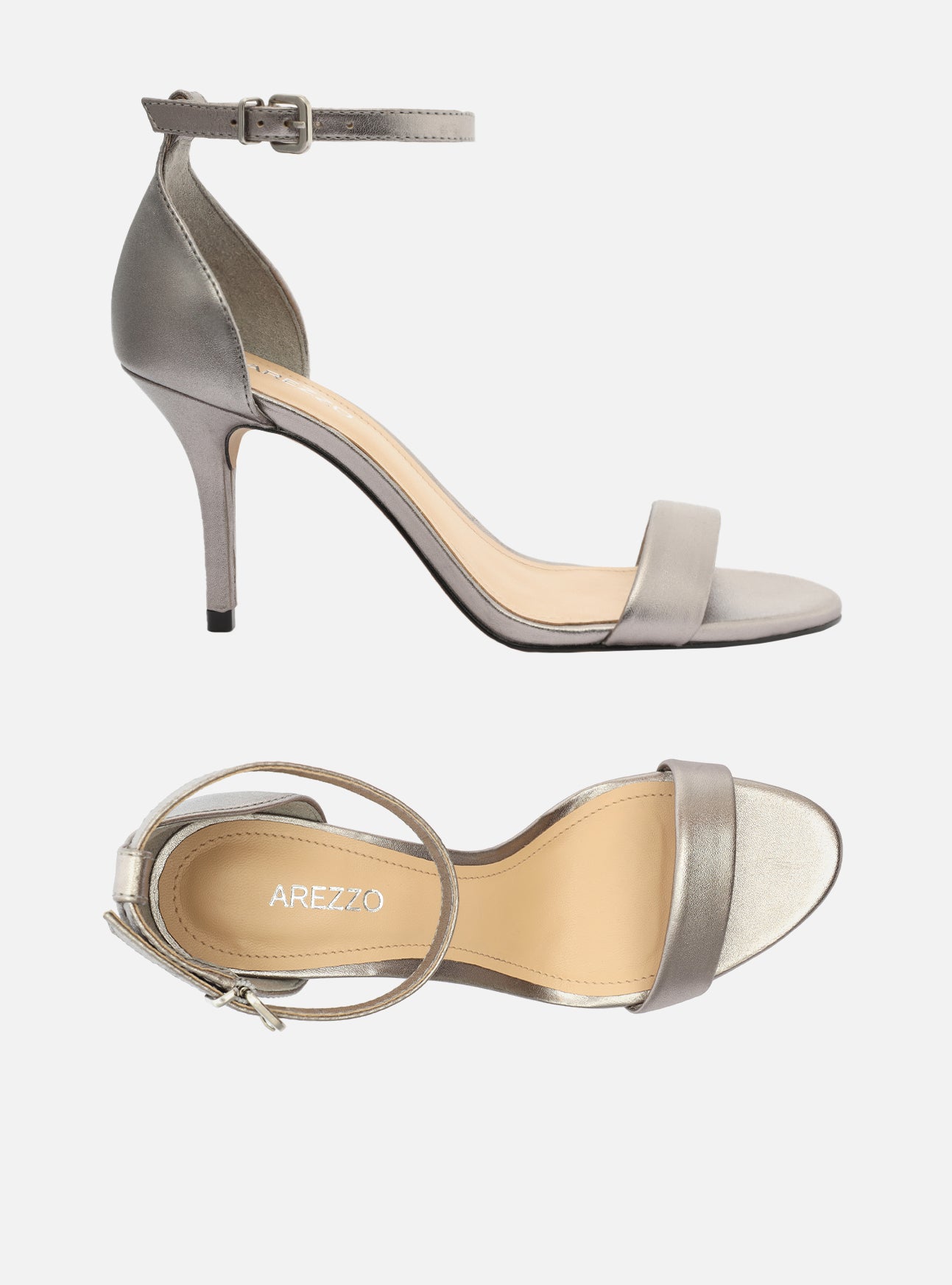 Isabelli Old Silver High Stiletto Genuine Leather Sandal – Arezzo