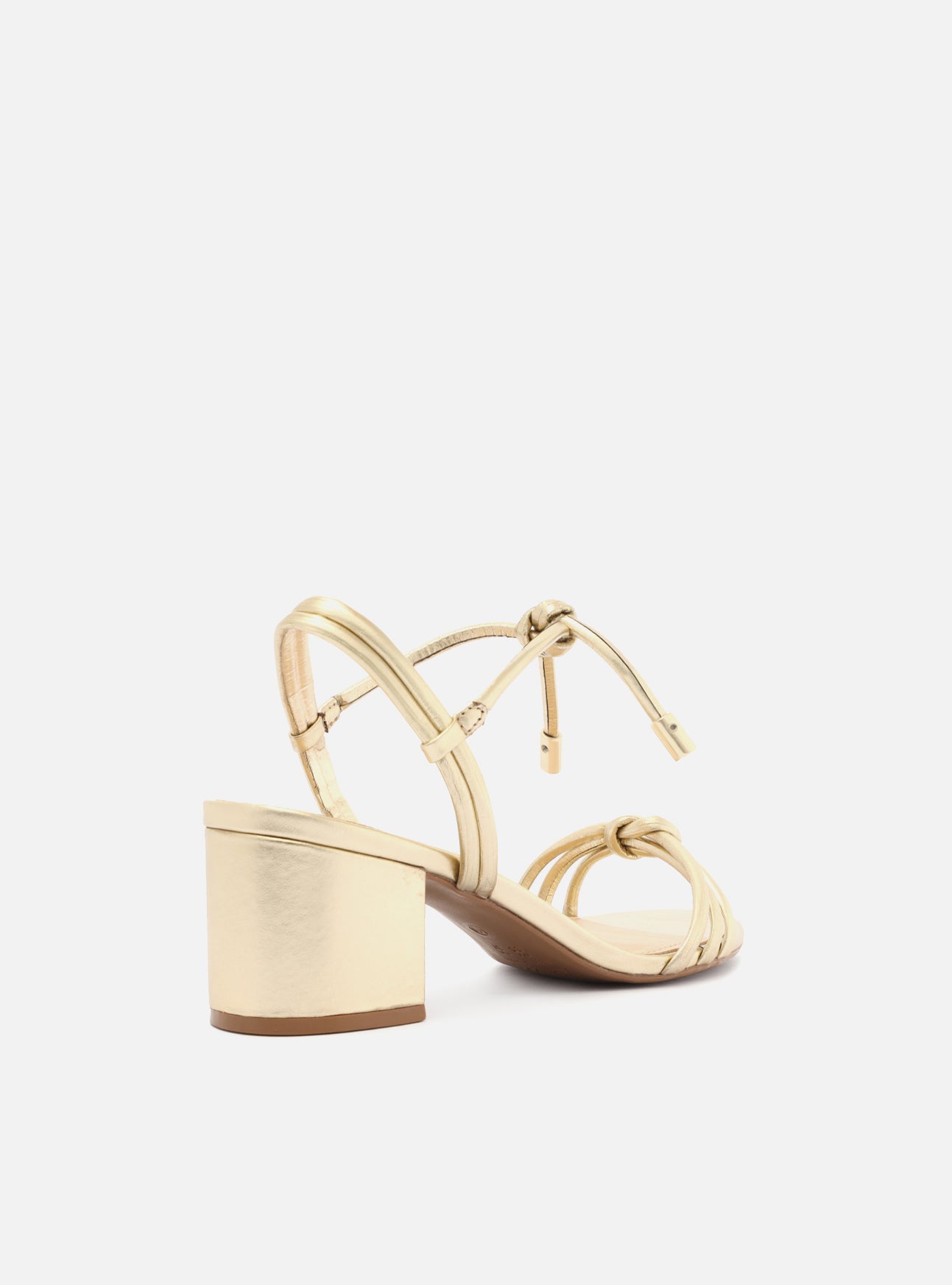 Camila Gold Mid Block Genuine Leather Sandal – Arezzo