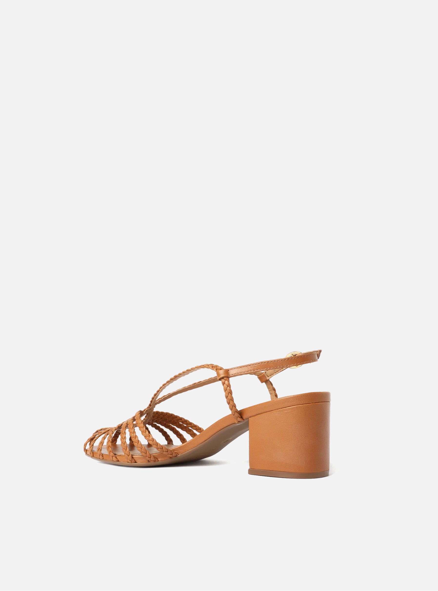 Seiva Synthetic Leather Paola Mid Block Sandal Back View