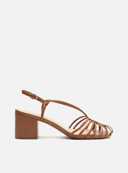 SCHOLL ● Two-strap stud sandals - Brick Mules Tan Sintra 2 Straps