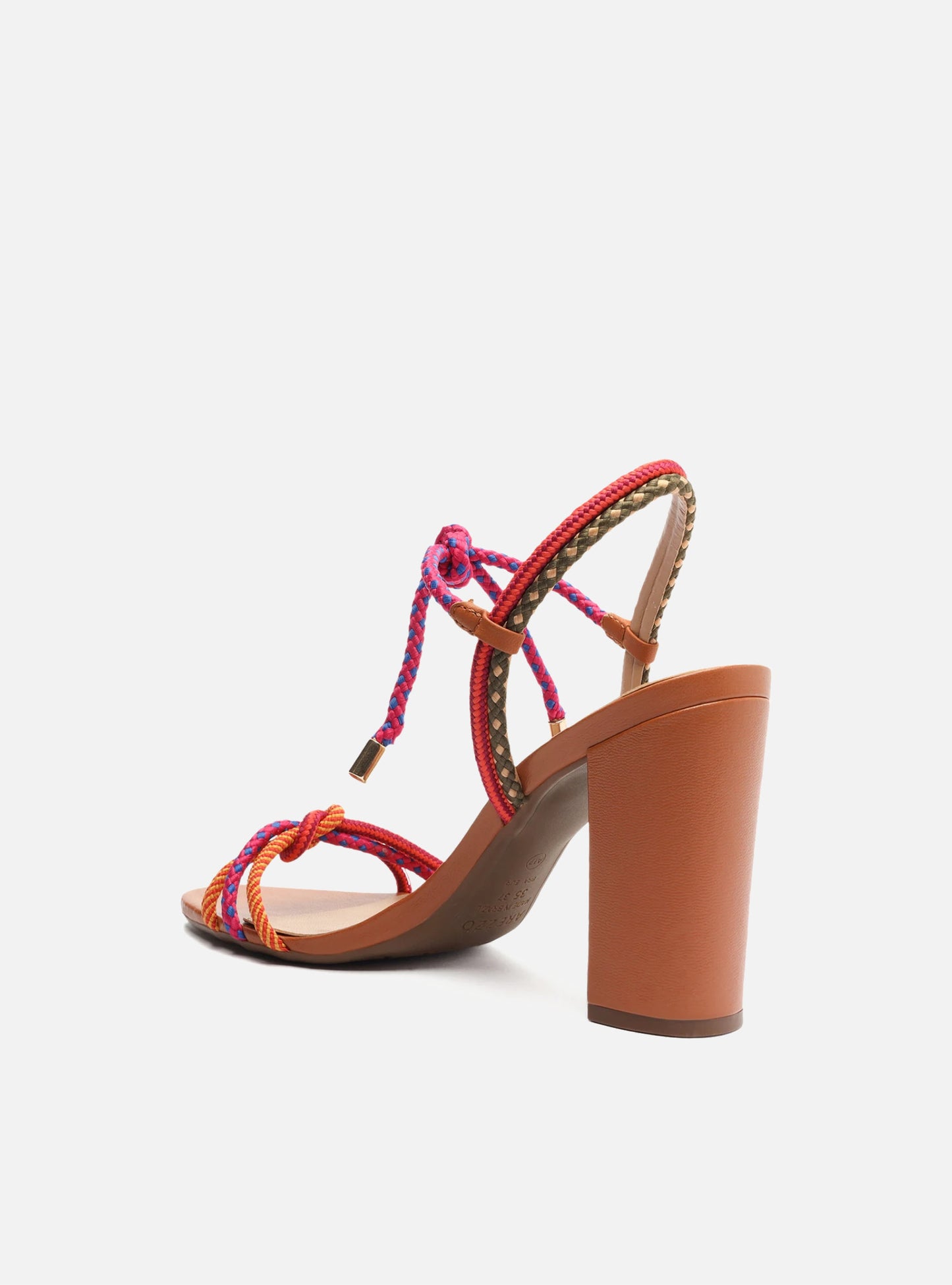 Multicolor Synthetic Camila High Block Sandal Back View