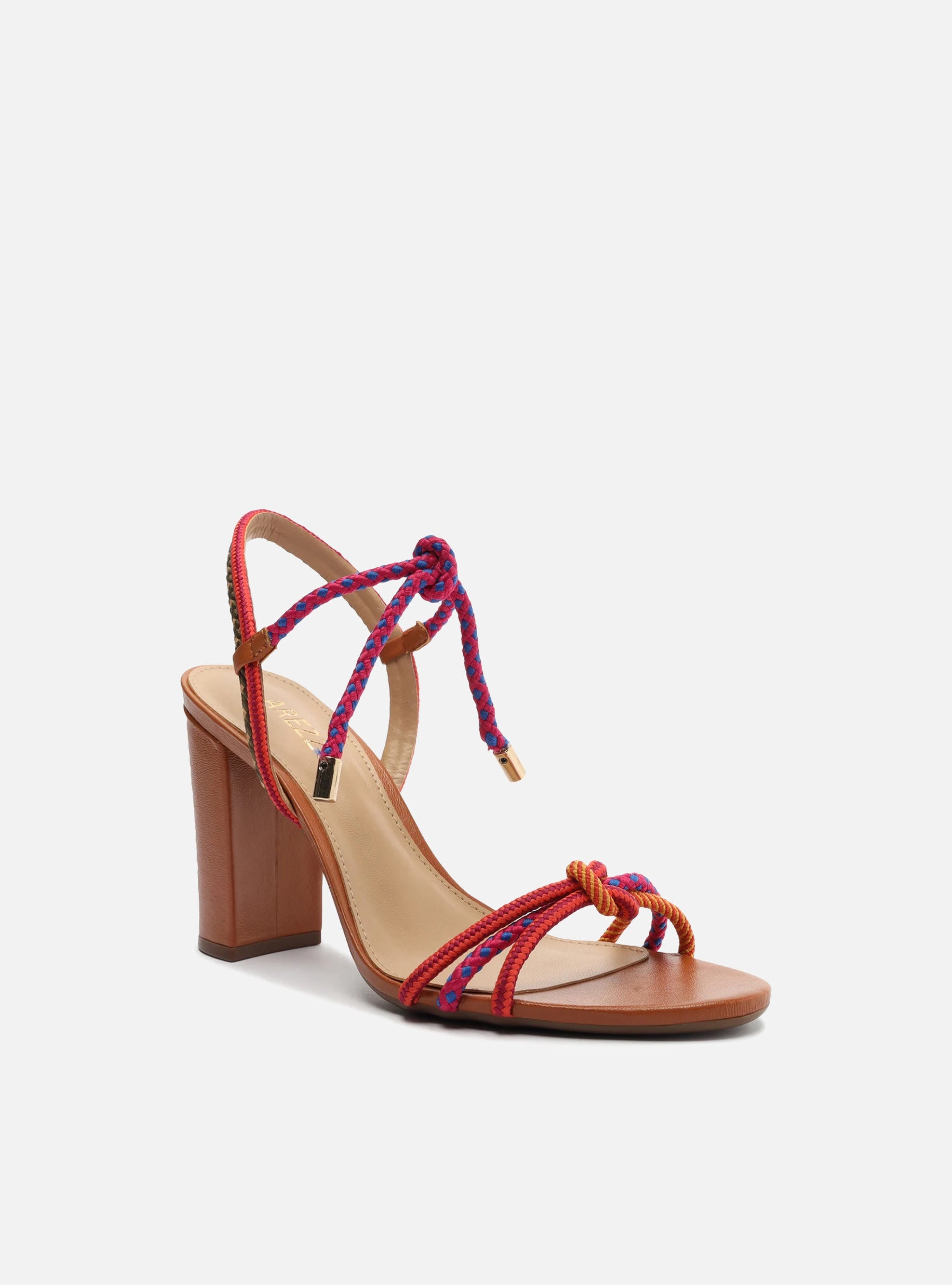 Multicolor Synthetic Camila High Block Sandal Front Side View
