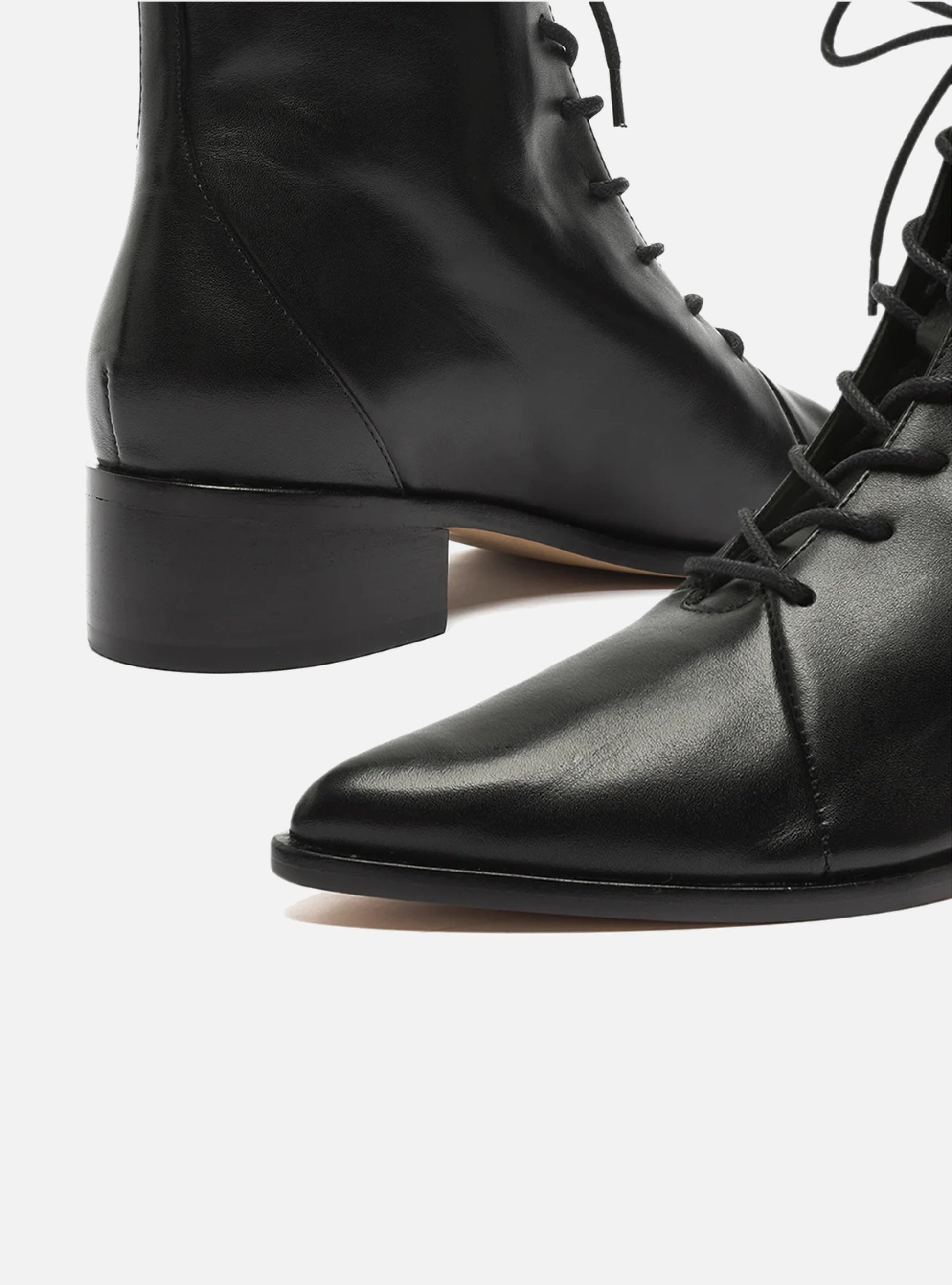 low heel lace up booties