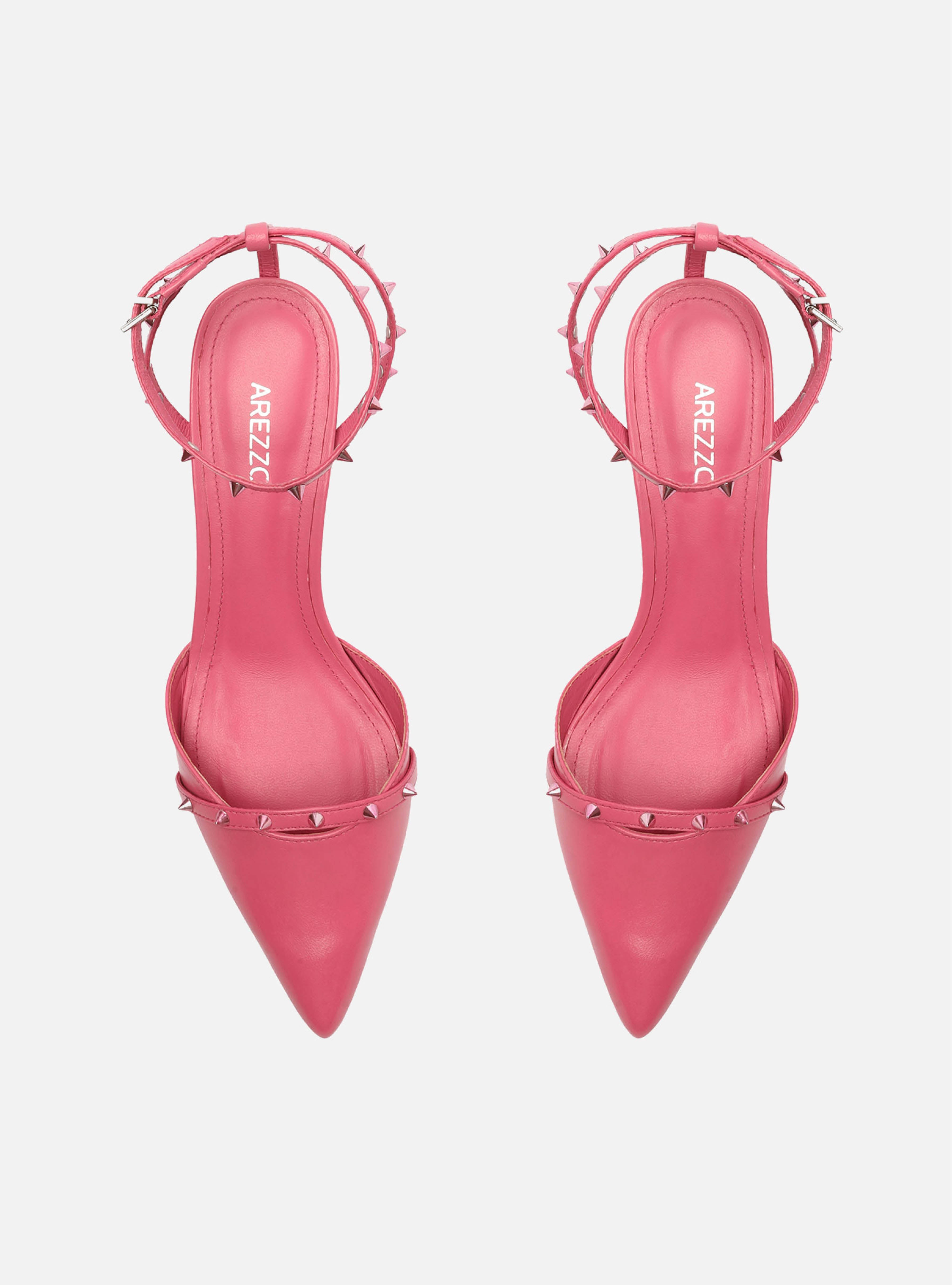 Isabelli Pink Mid Stiletto Genuine Leather Pump Arezzo