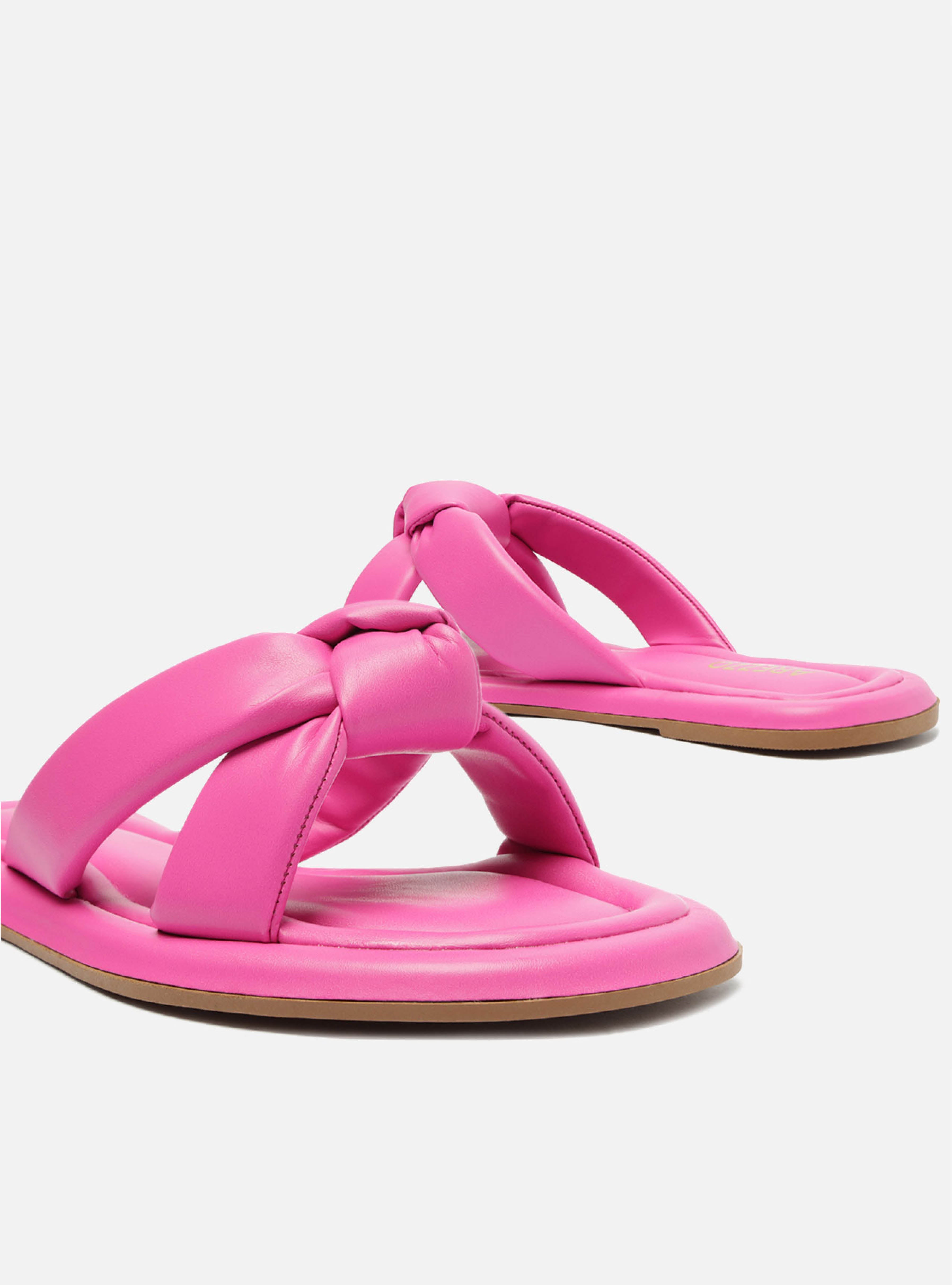 pink flat dress sandals Miluxas Womens Sandals Braided Upper Flat Dress Sandals Round Open Toe Summer Shoes Hot Pink 6(37), Women's
