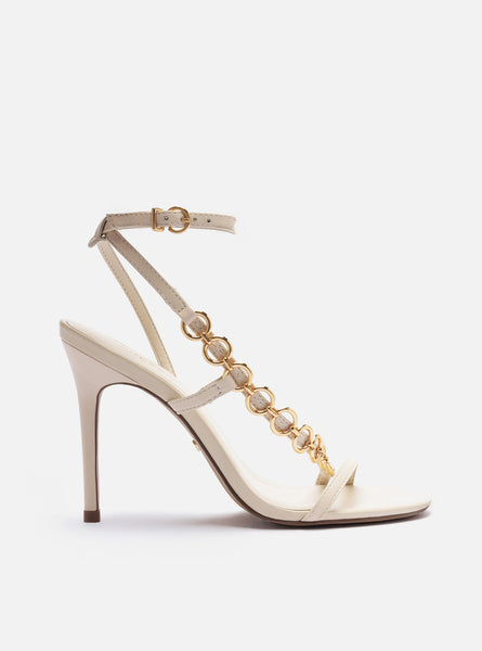 【INCHANT ME】Strap Stiletto Sandals Gold Round Toe Ankle Strap Stiletto Sandals – Onlymaker