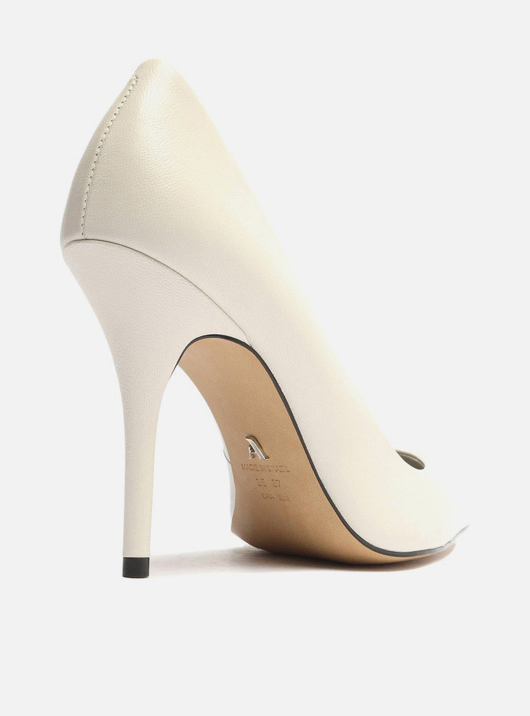 Emily White High Stiletto Genuine Leather Pump – Arezzo