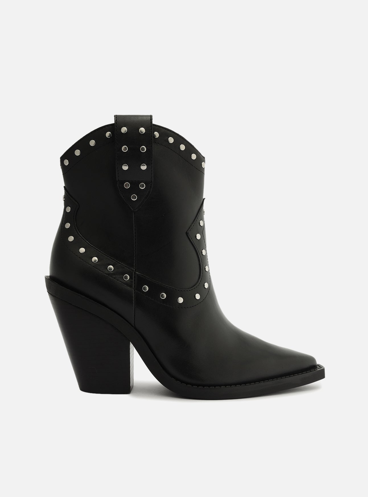 Norah Black High Block Genuine Leather Boot – Arezzo