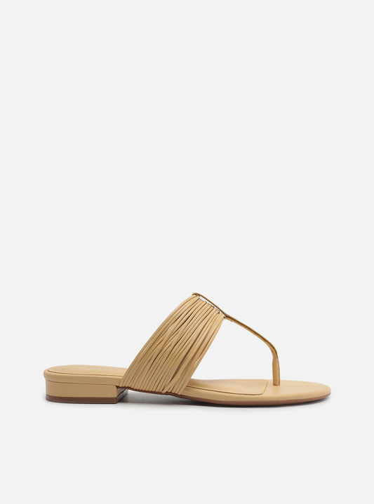 Elani Leather Flat Sandals S/26