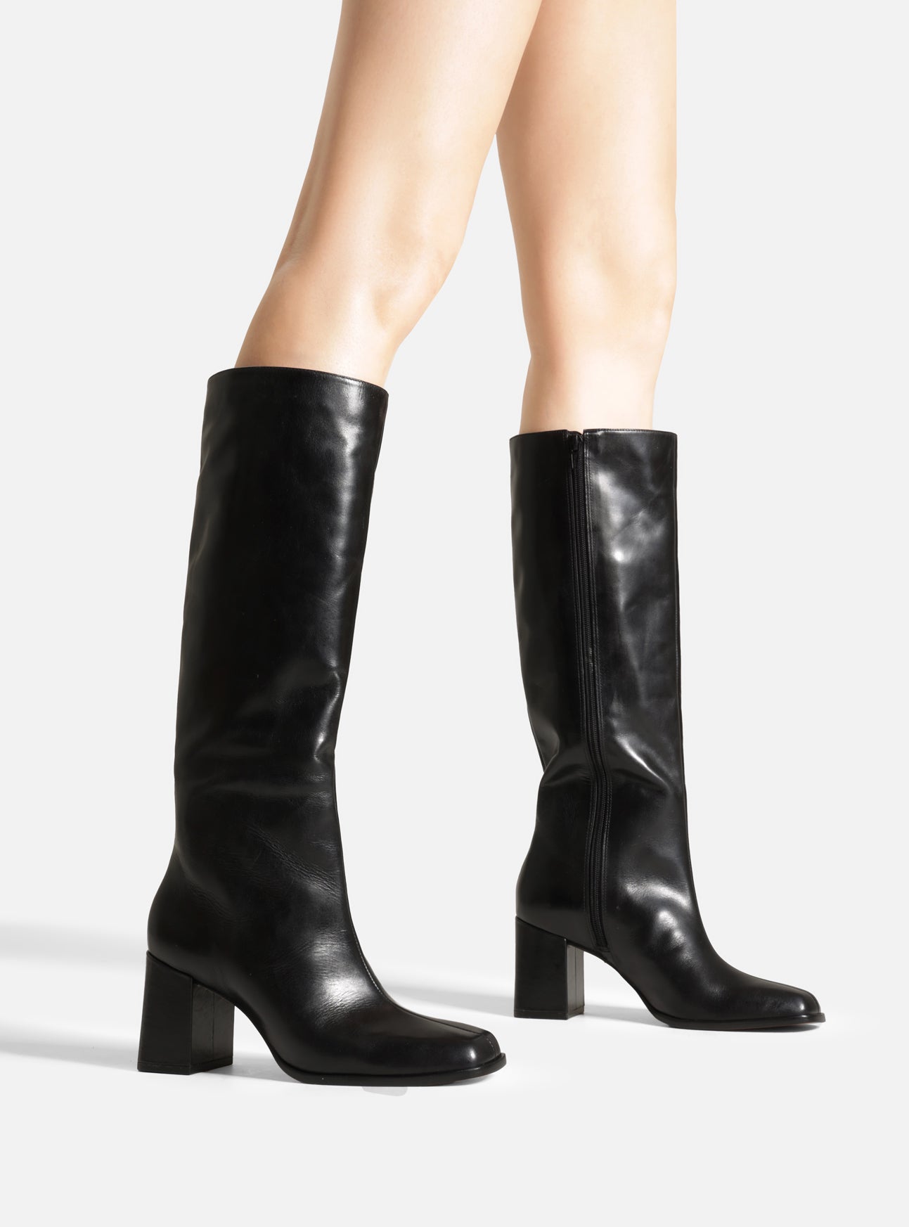 Nancy Mid Block Leather Boot Boots Fall 26