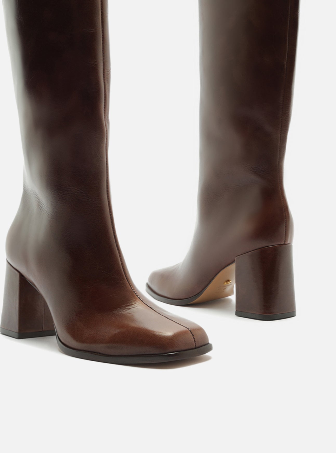 Nancy Mid Block Leather Boot Boots Fall 26