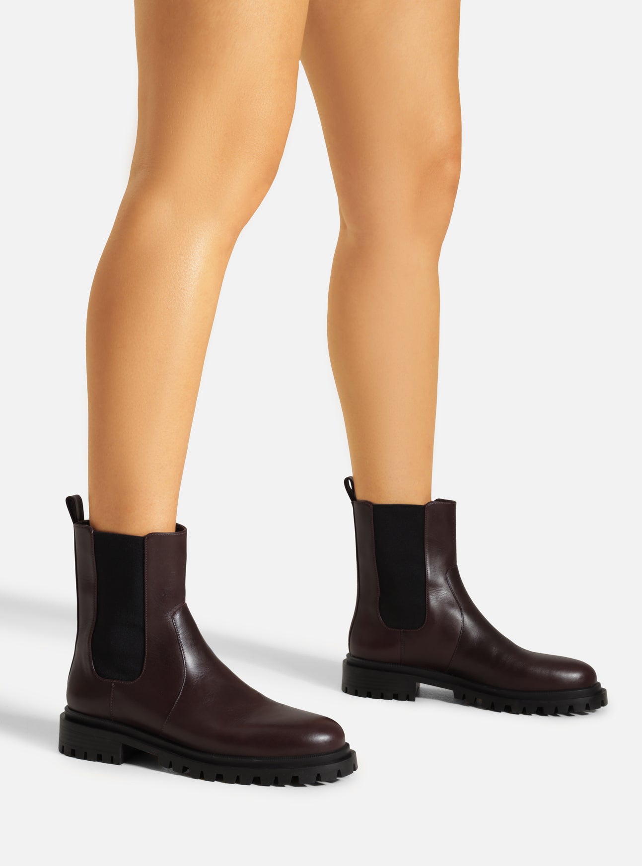 Brandy Low Block Leather Boot Boot F/25