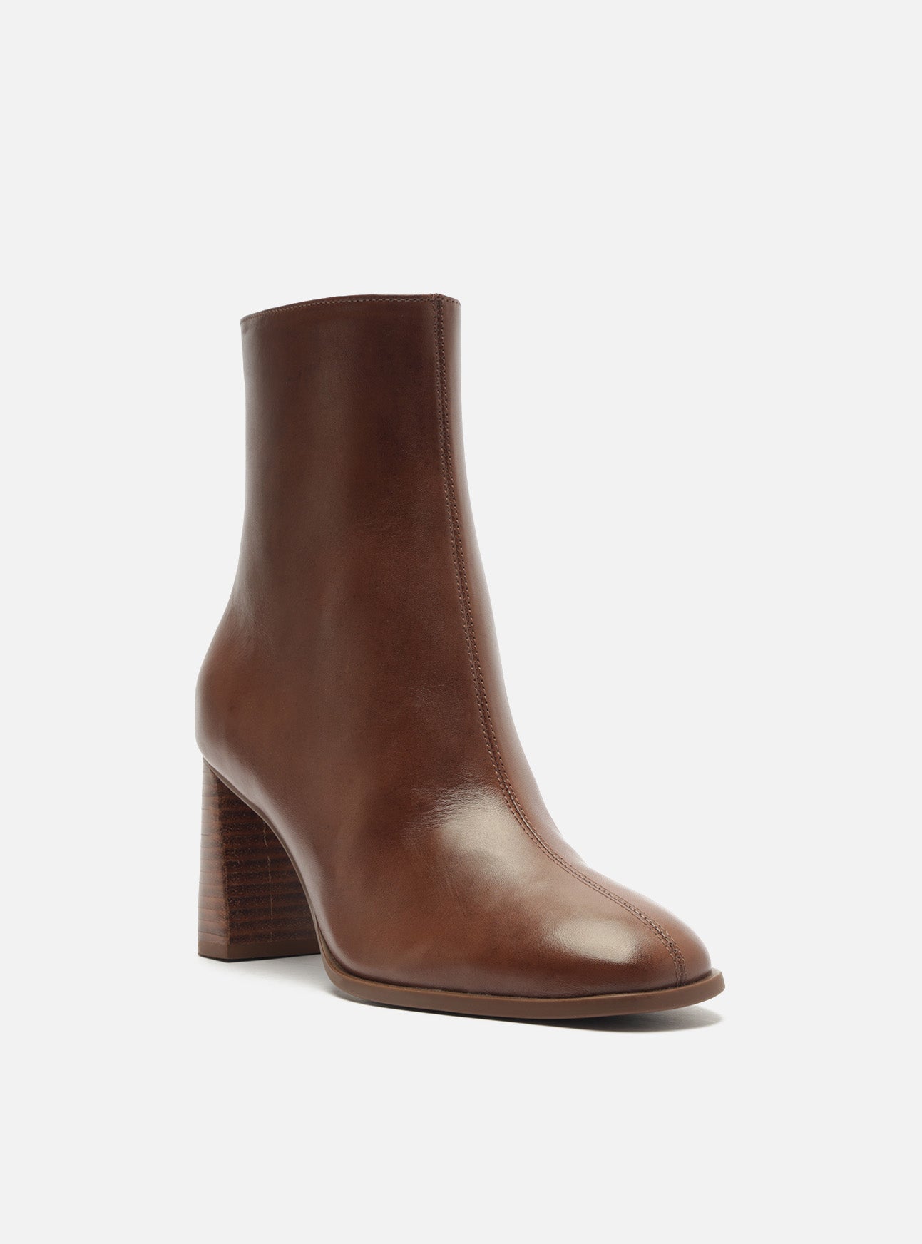 Regina Mid Block Leather Boot Booties F/25