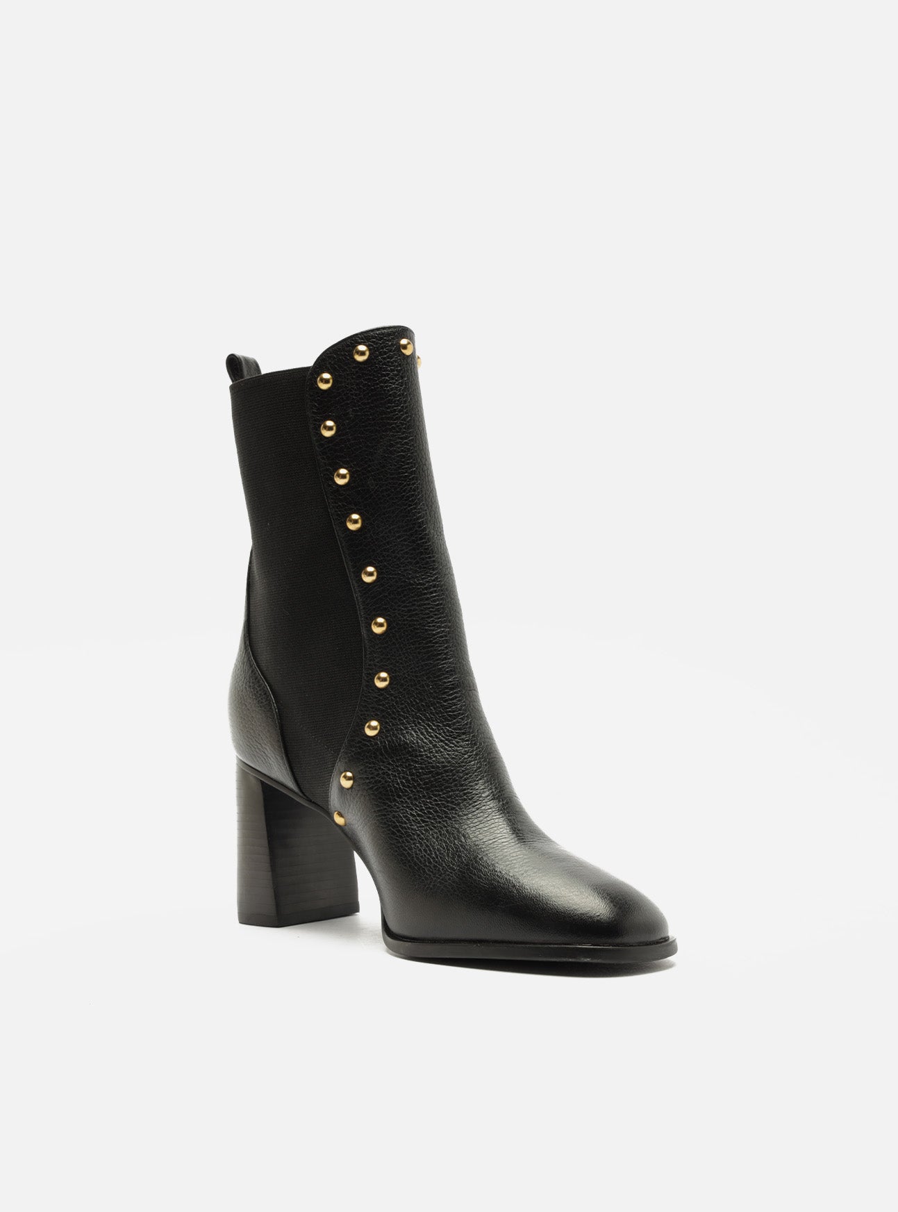 Rony Mid Block Leather Bootie Booties R/26