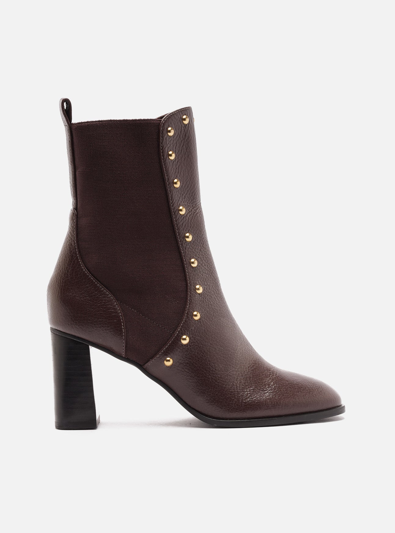 Rony Mid Block Leather Bootie Booties R/26