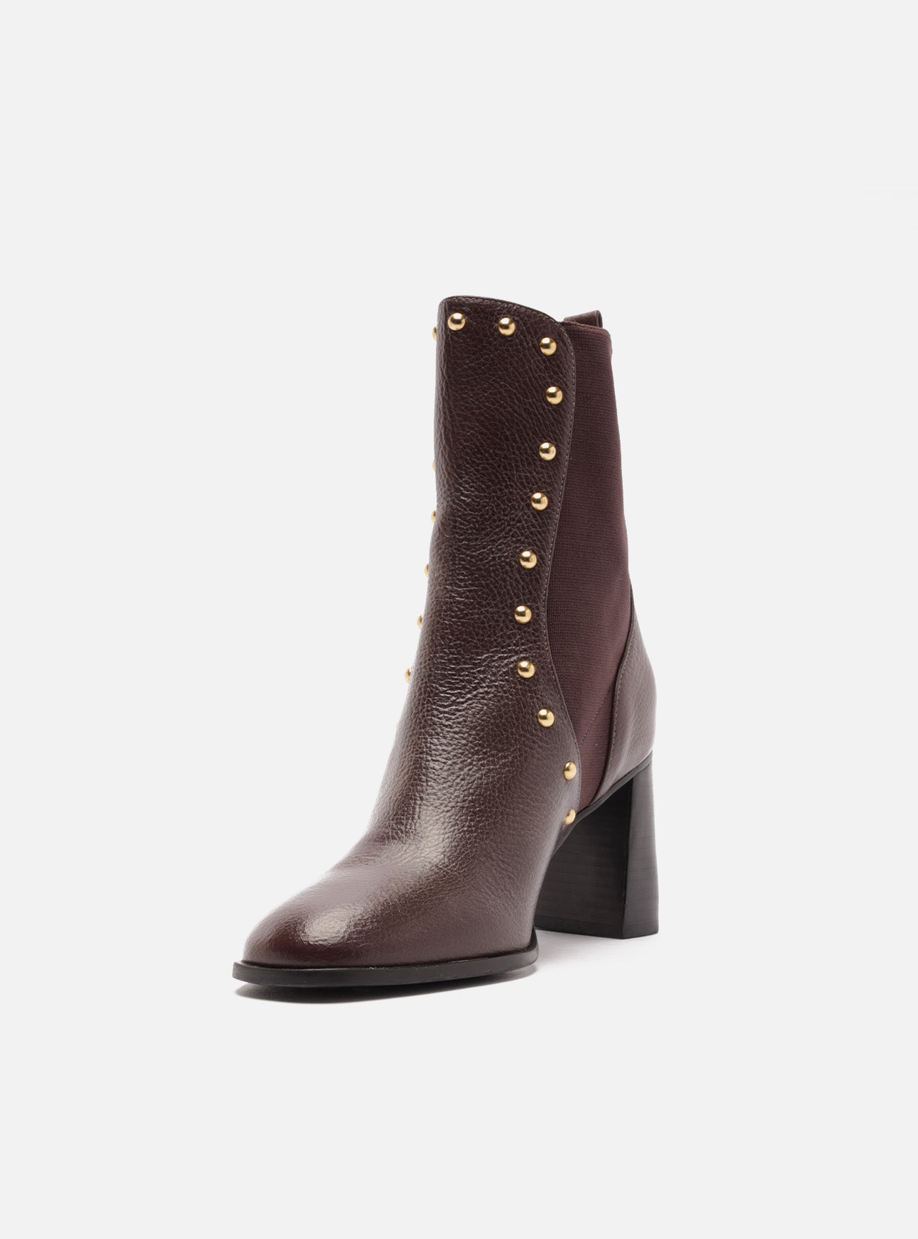 Rony Mid Block Leather Bootie Booties R/26