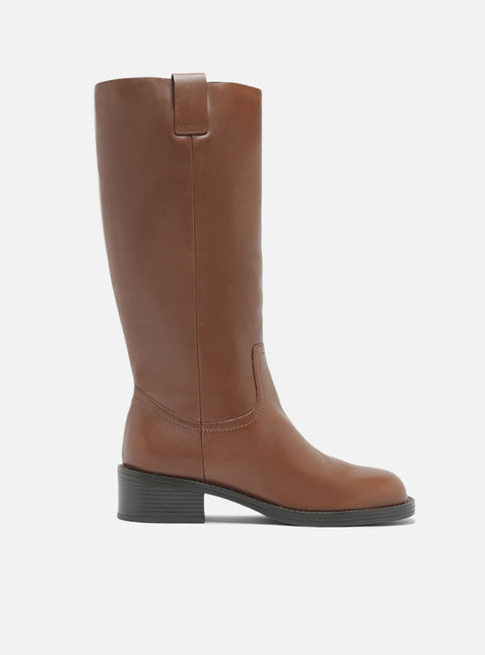Hadley Low Block Leather Boot