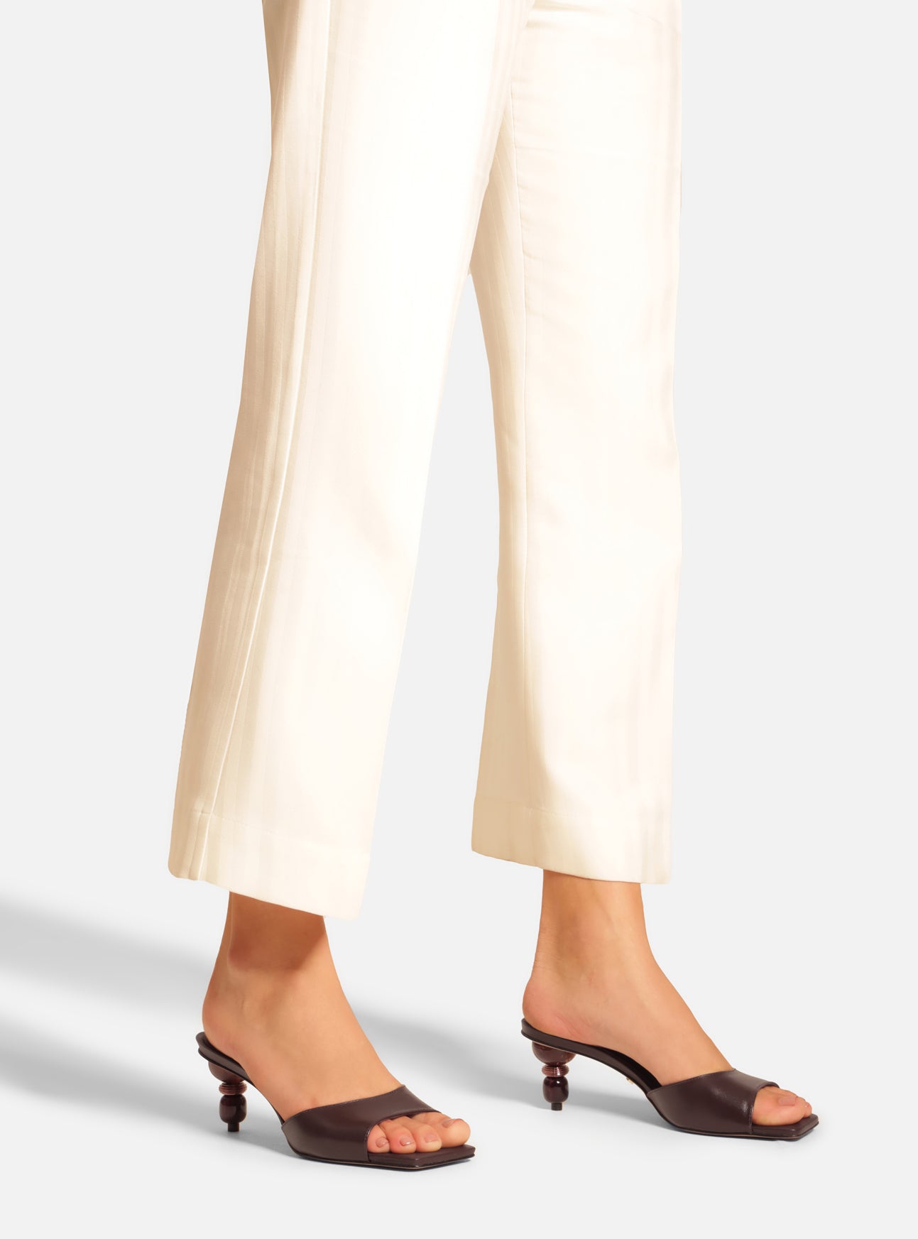 Birdie Low Stiletto Mule Leather Sandal Sandals R/26