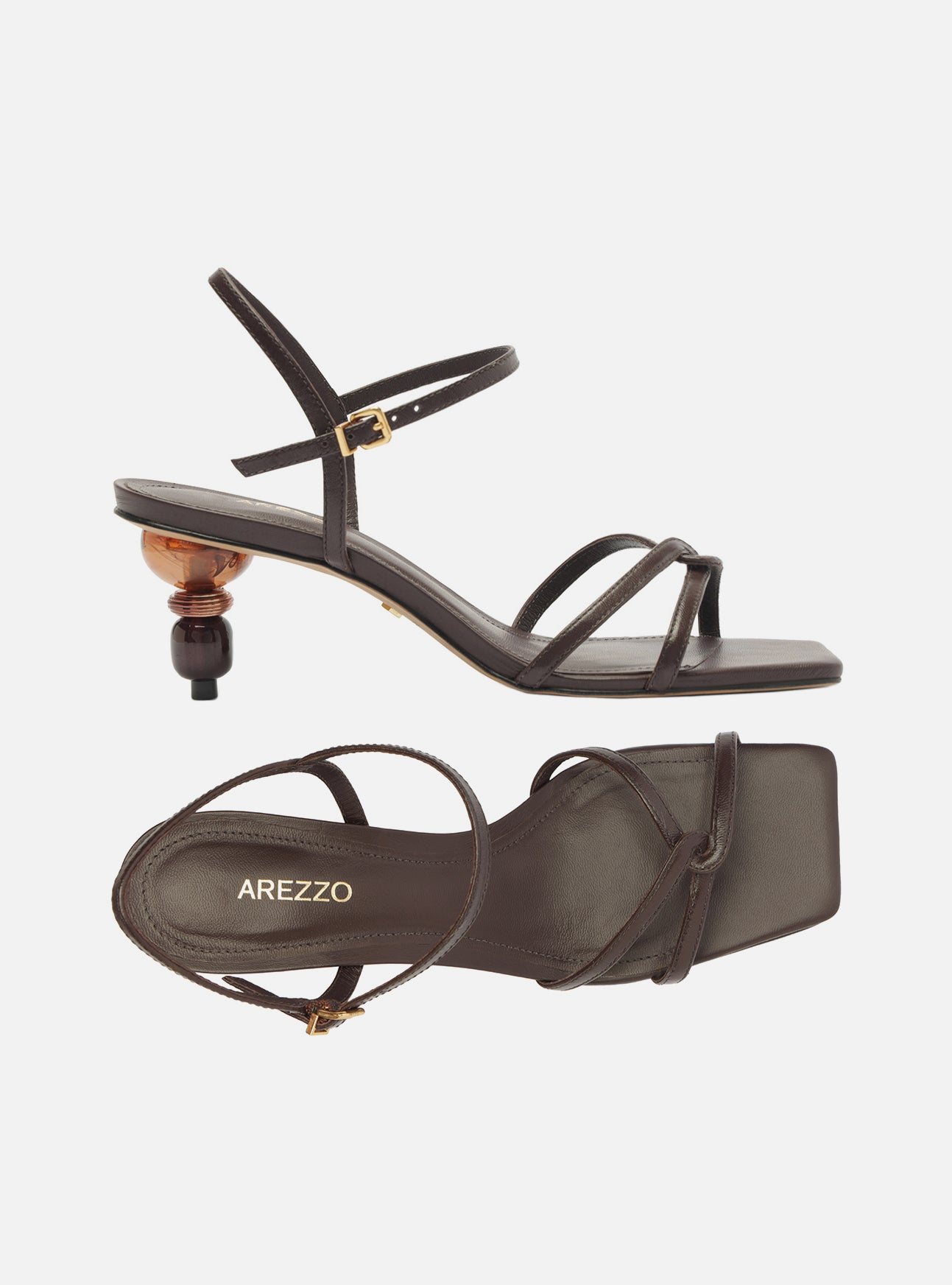 Birdie Low Stiletto Leather Sandal Sandals R/26