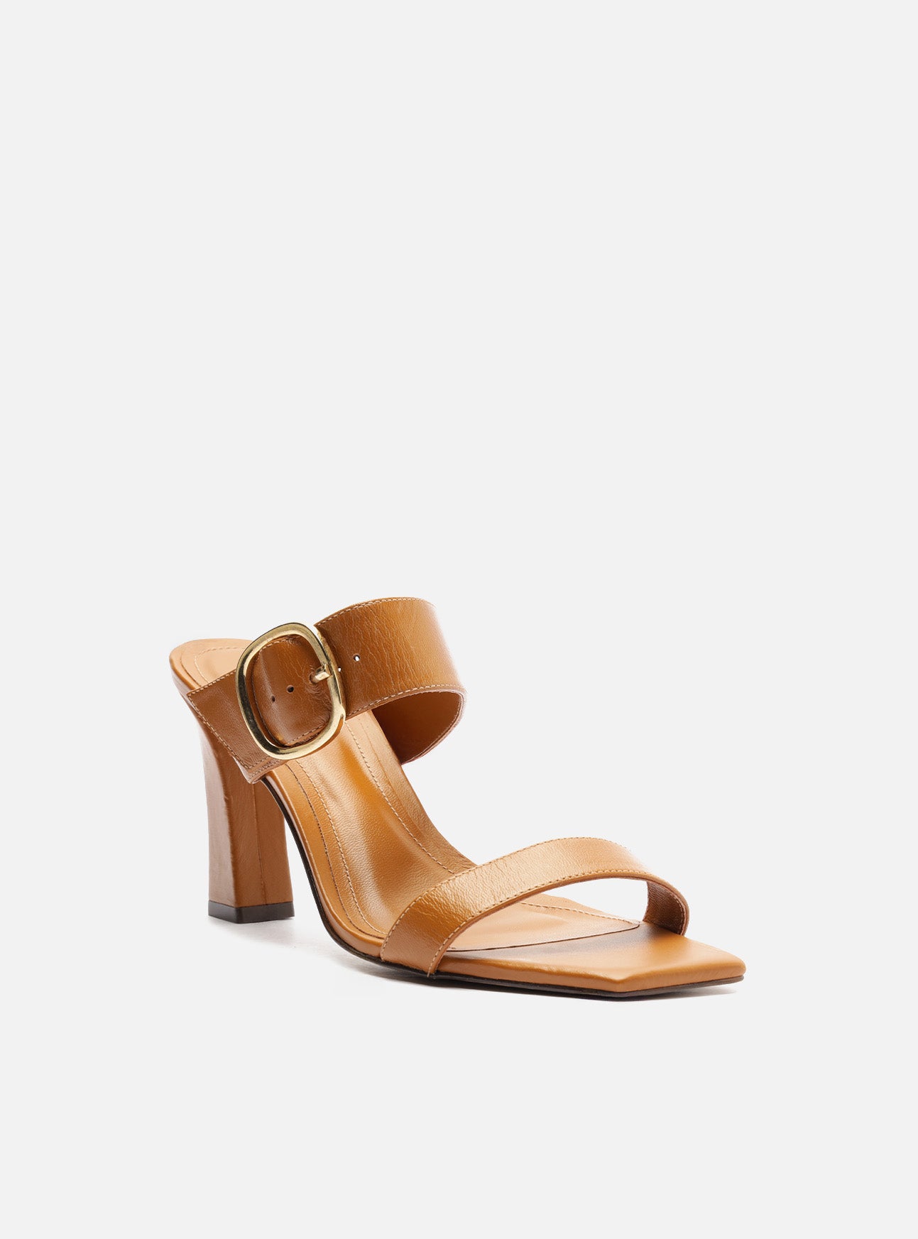 Beverly Mid Block Leather Sandal Sandal F/25