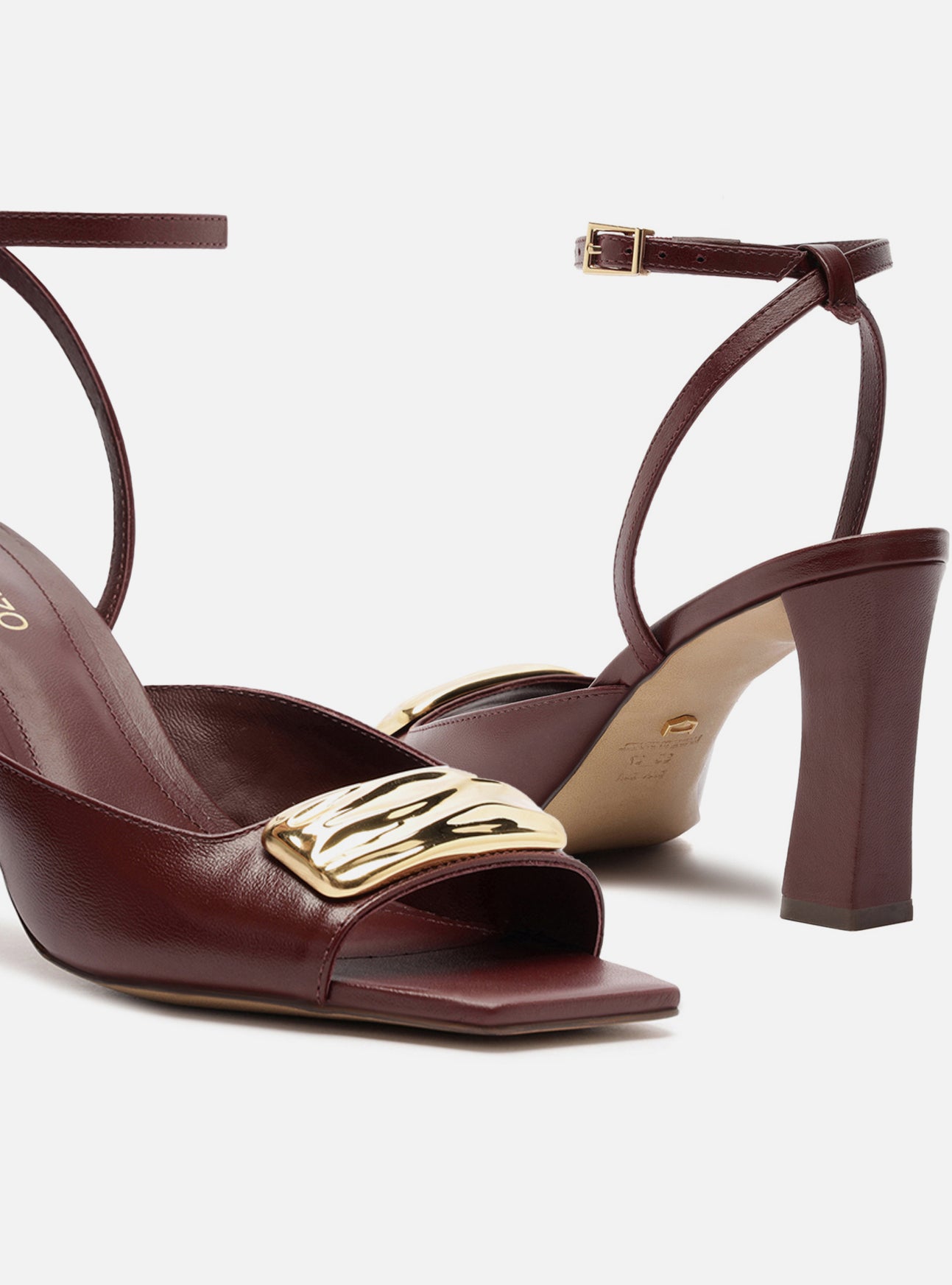 Greer Mid Block Leather Sandal Sandal F/25