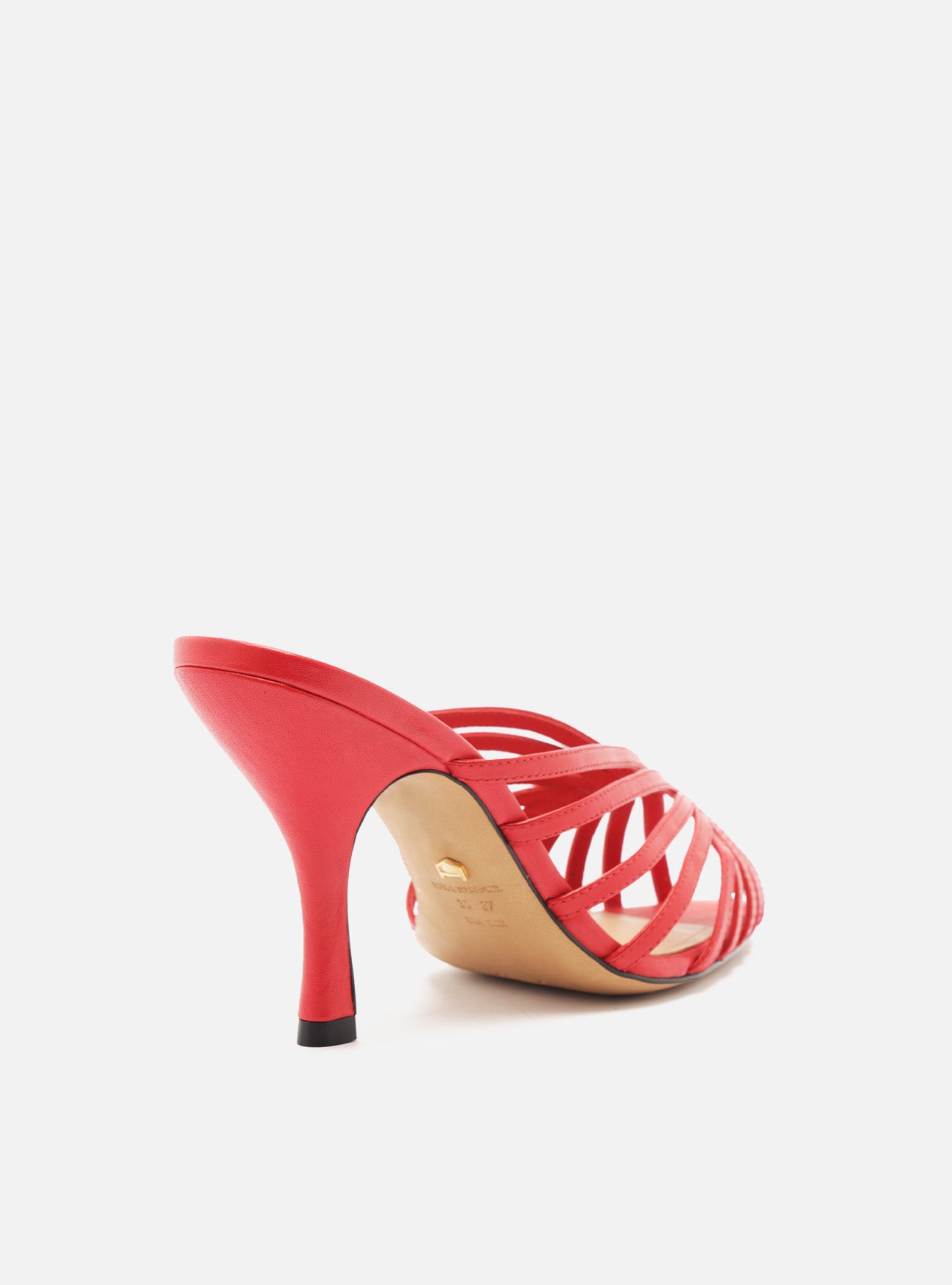 Lucia High Stiletto Mule Leather Mule Sandals R/26