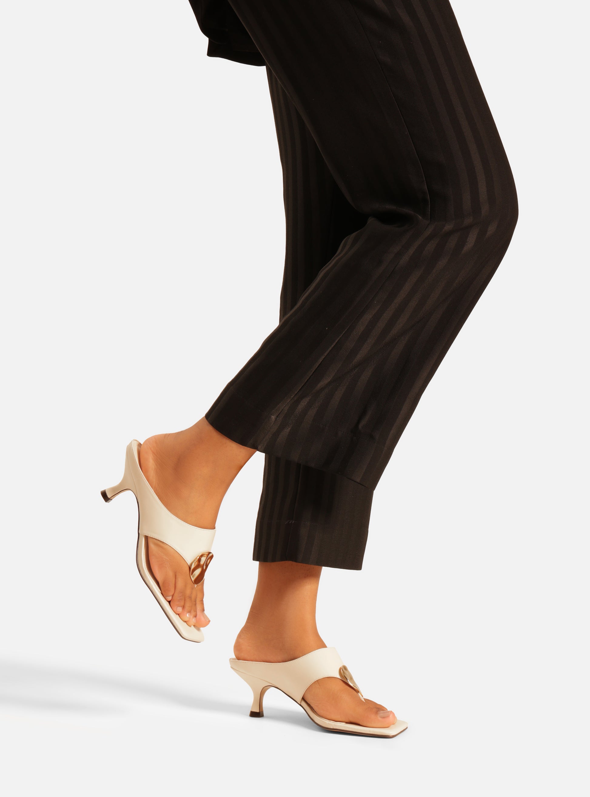 Coraline Low Stiletto Leather Sandal Sandals R/26