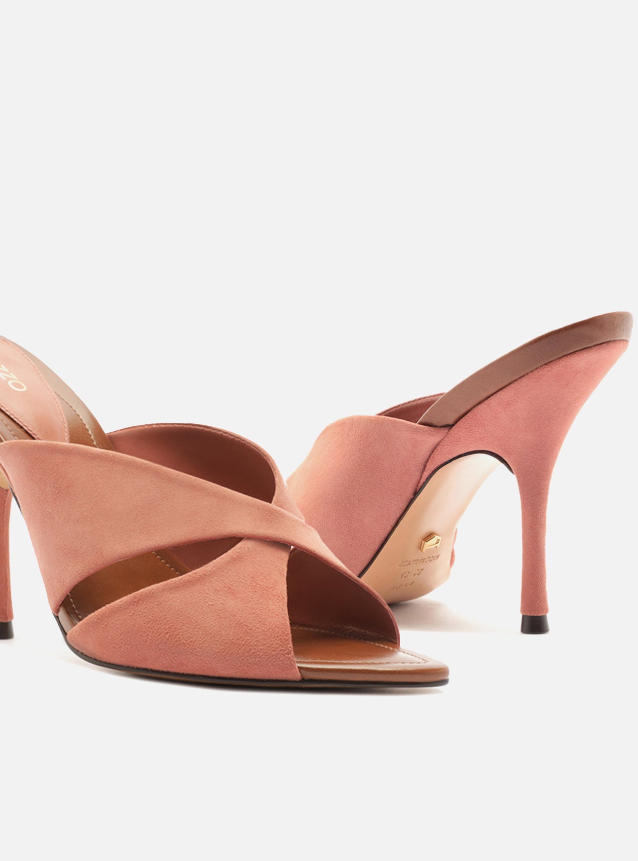 Amelia High Stiletto Leather Mule Sandals R/26