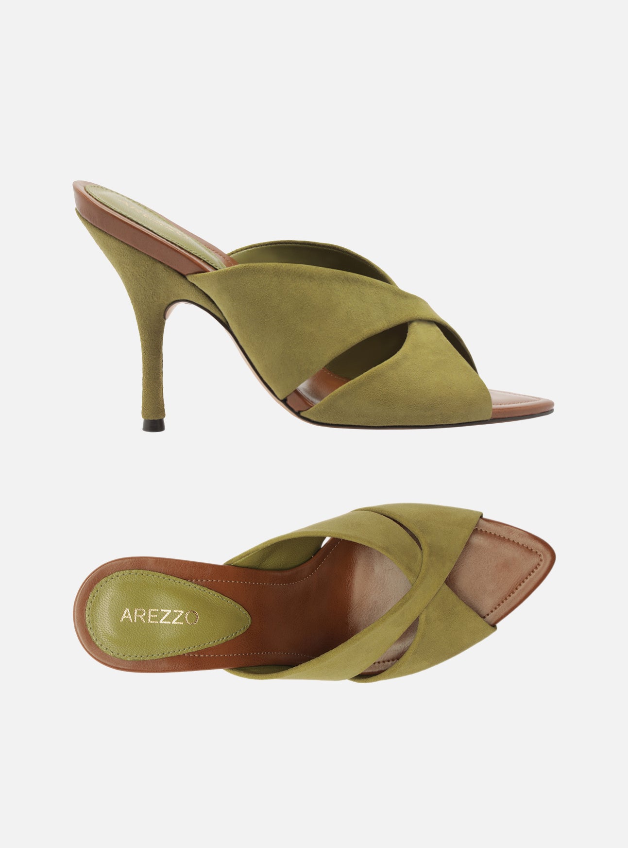 Amelia High Stiletto Leather Mule Sandals R/26