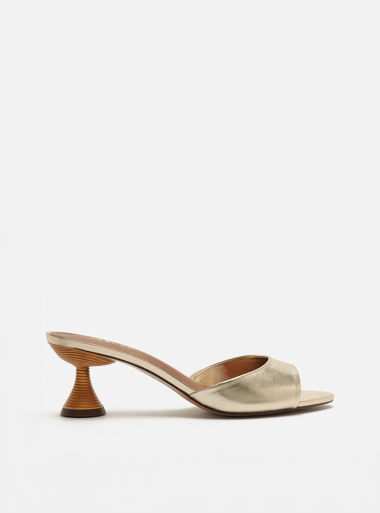 Luciana Low Stiletto Leather Sandal Sandals U/26