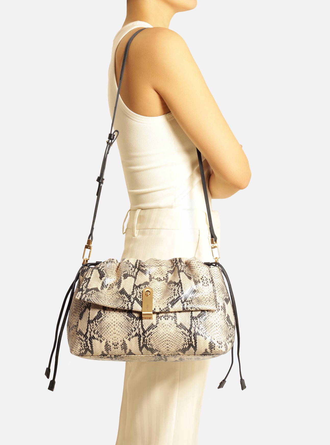 Nicole Medium Leather Pouch Handbag F/25